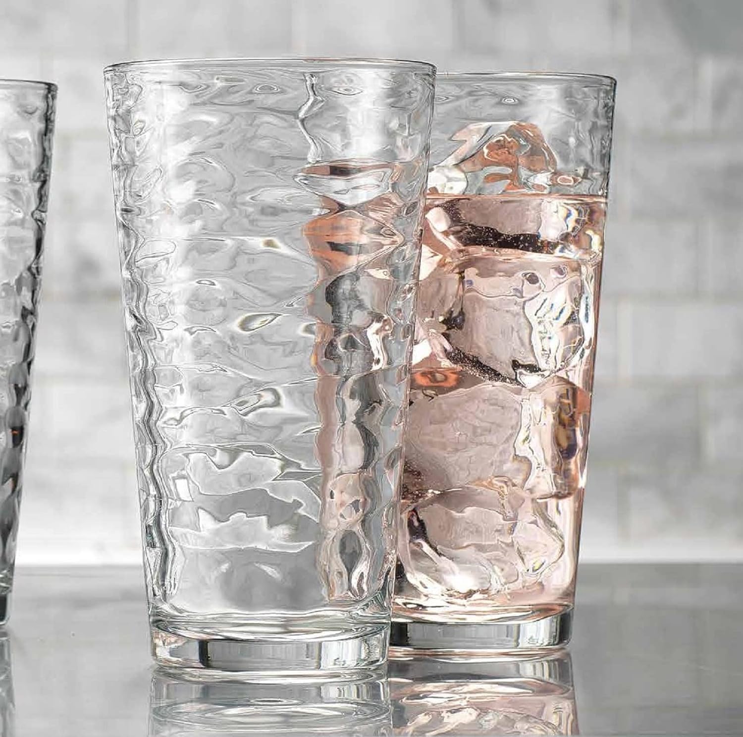 Glaver's Drinking Glasses Set of 10 Highball Glass Cups, Premium Glass Quality Coolers 17 Oz. Glassware. Ideal for Water, Juice, Cocktails, and Iced Tea. Dishwasher Safe.