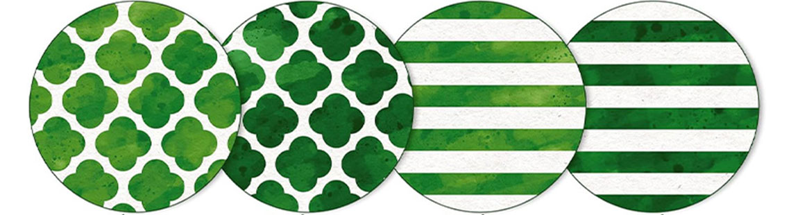 Whaline 12 Designs St. Patrick' Day Pattern Paper Pack 24 Sheet Green Shamrock Stripe Clover Dot Scrapbook Paper Double-Sided Decorative Craft Paper Folded Flat for Card Making Scrapbook, 30 x 30cm
