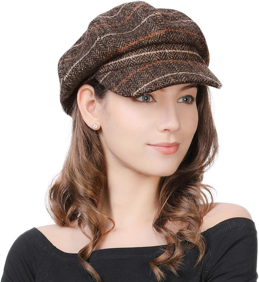 Comhats Womens Merino Fashion Newsboy Hats Wool Visor Beret Cabbie Cap Ladies