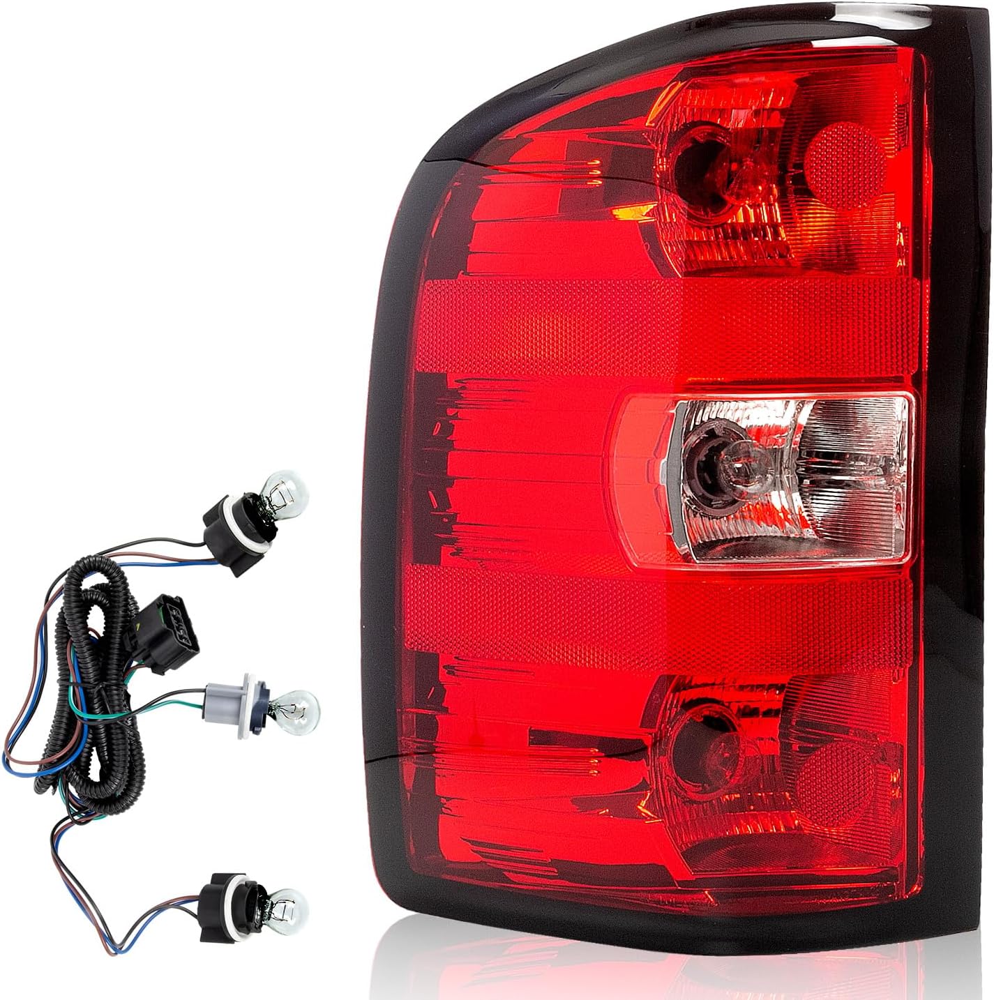 RANSOTO Tail Light Compatible With 2007 2008 2009 2010 2011 2012 2013 Chevy Silverado 1500 2500 3500 GMC Sierra 2500HD 3500HD Rear Brake Lamp (Left Driver Side)