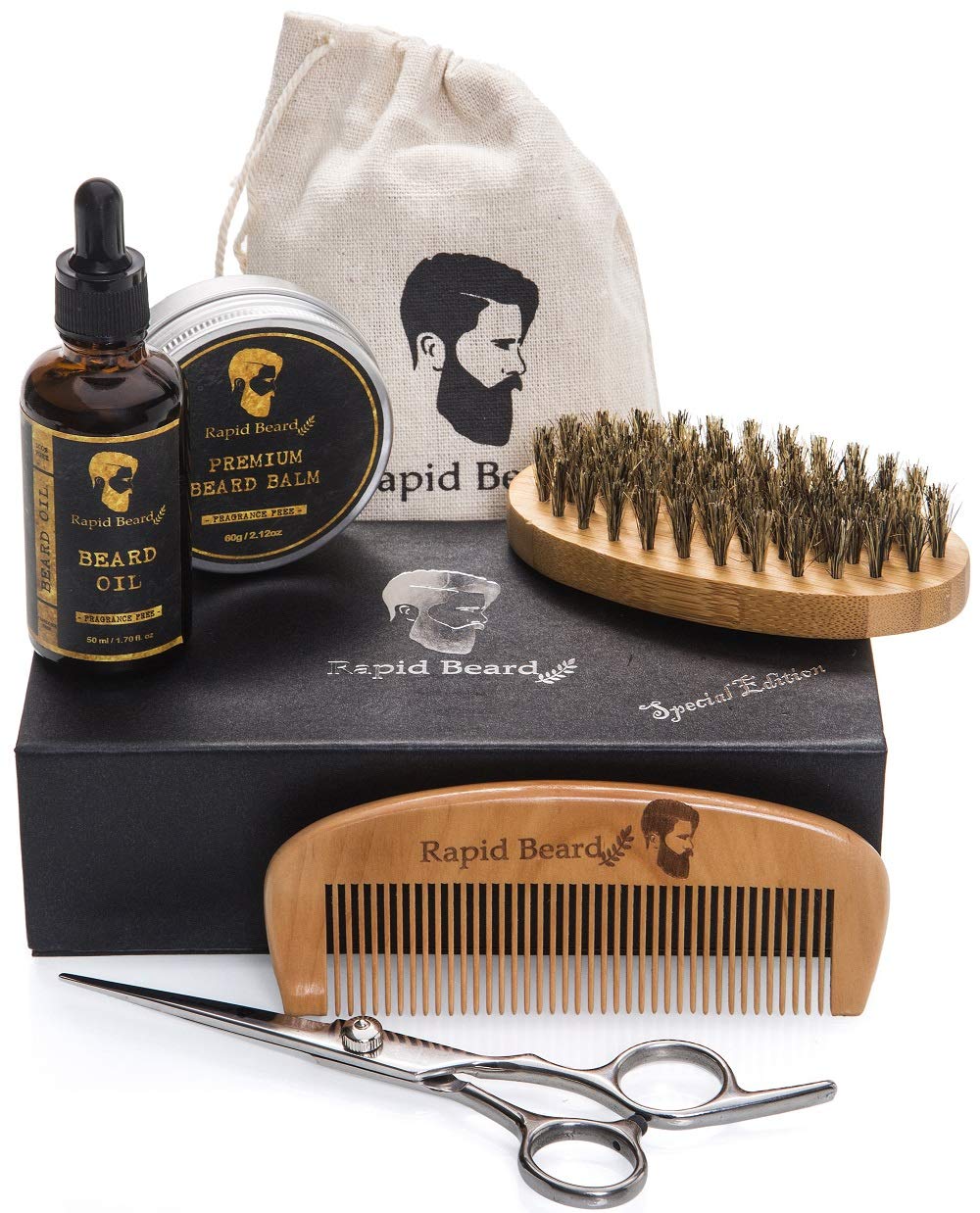 Loved the scissors, brush and comb. The unscented Oil and Balm are more than adequate. Of the dozens I saw online this was the one I chose and would recommend to others for purchase.