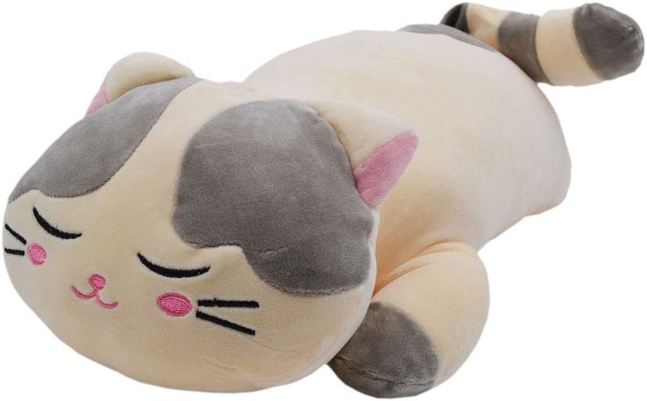 Very Soft Cat Big Hugging Pillow Plush Kitten Kitty Stuffed Animals Gray