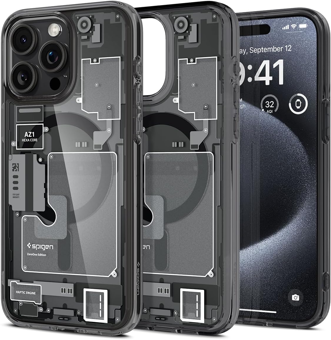 Spigen Ultra Hybrid MagFit Designed for iPhone 15 Pro Max Case (2023) [Anti-Yellowing] [Military-Grade Protection] Compatible with MagSafe - Zero One