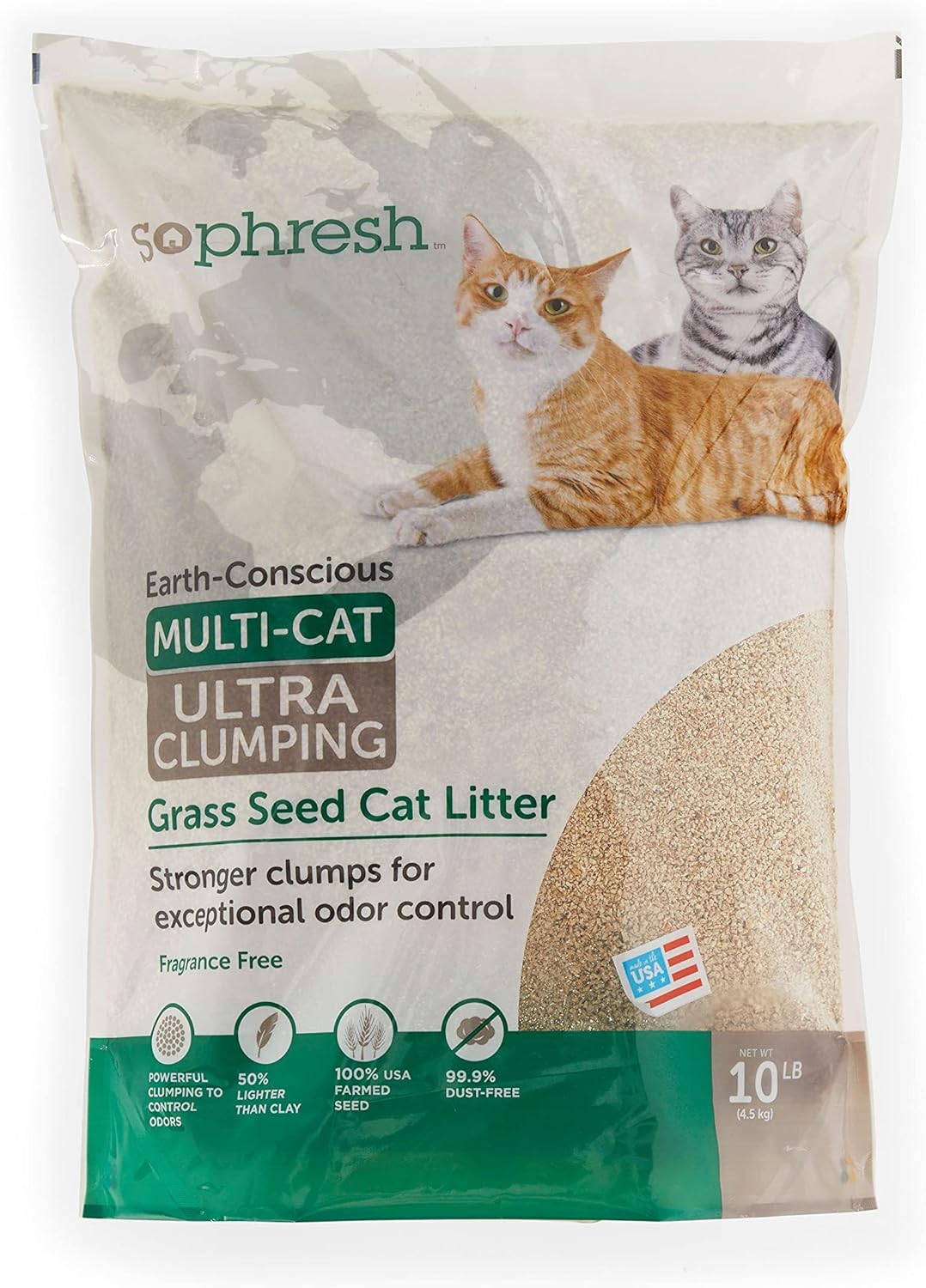 So Phresh Extreme Clumping Unscented Grass Seed Cat Litter, 10 lbs.