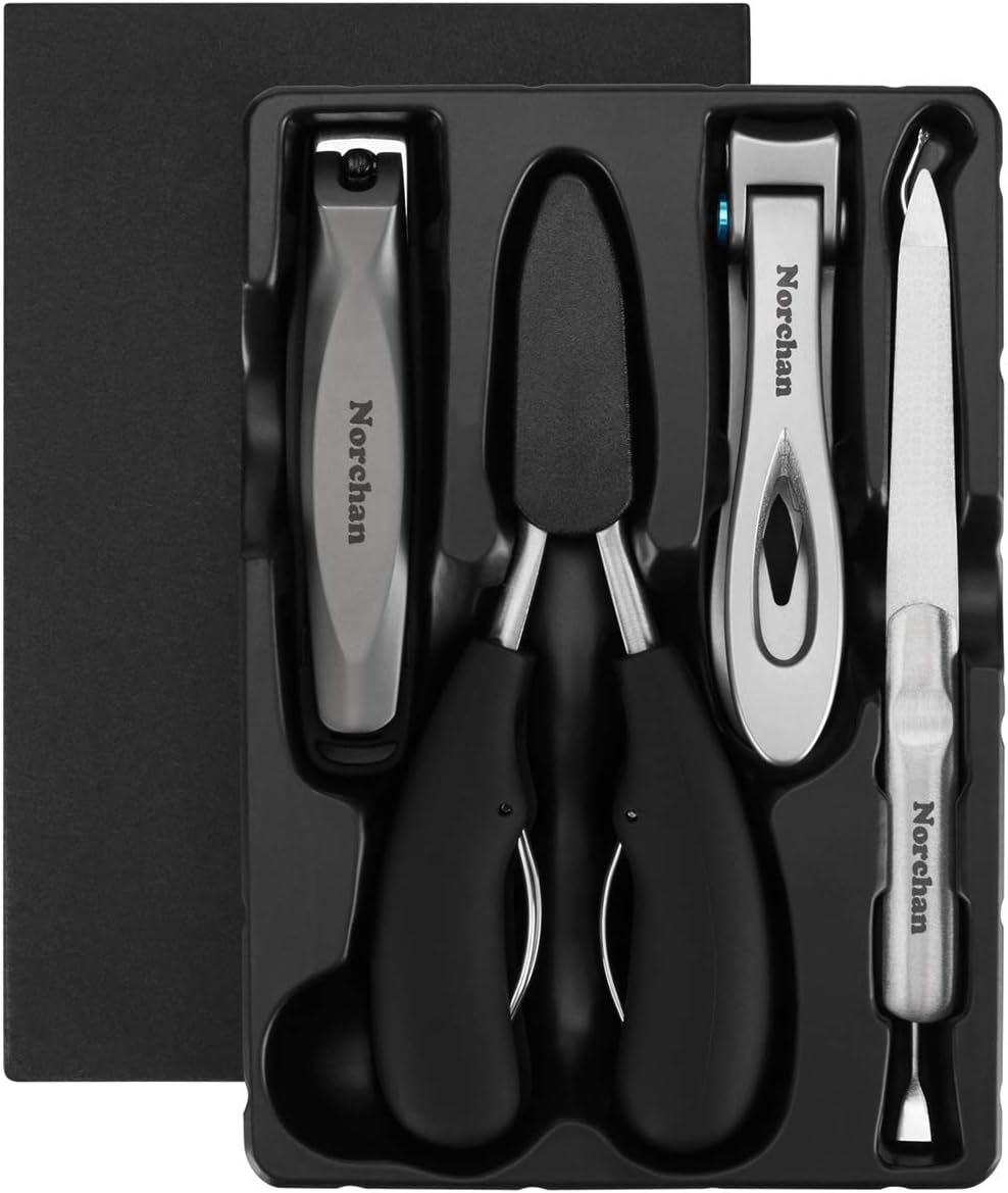 Large Nail Clippers Set, 5 Pcs Sharp Toenail and Fingernail Clippers for Men and Women (Premium, Big Size, Heavy-Duty Design)