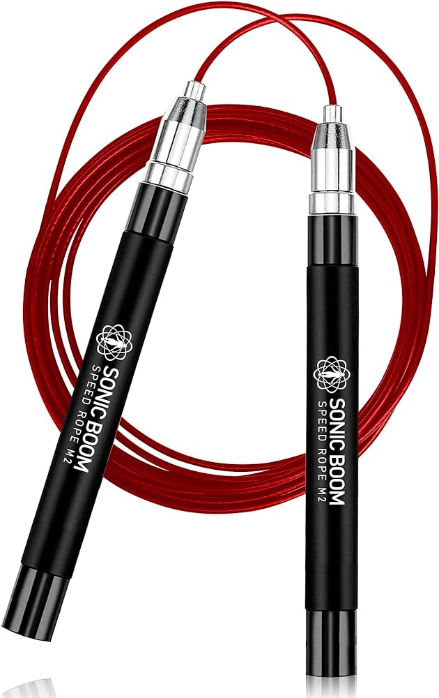 The Epitomie Fitness Sonic Boom M2 High Speed Jump Rope has revolutionized my cardio workouts with its innovative design and exceptional performance. This high-speed jump rope offers a seamless and efficient workout experience, making it a game-changer in my fitness routine.One of the standout features of the Sonic Boom M2 is its patent-pending self-locking, screw-free design. This ingenious feature eliminates the frustration of tangled ropes and ensures a hassle-free and quick setup.The weighted handles provide a balanced and stable grip, allowing for smooth rotations and precise jumps during the workout.The 360-degree ball bearing system enables high-speed rotations, making it ideal for intense and challenging jump rope workouts.I appreciate the versatility of the jump rope, as it is suitable for all fitness levels, from beginners to advanced athletes.The durable and high-quality materials used in the Sonic Boom M2 ensure its longevity and resistance to wear and tear.The adjustable length allows for a custom fit, catering to different user heights and preferences.I love how the Sonic Boom M2 adds variety and fun to my workouts, making cardio exercises more engaging and effective.The jump rope's portability makes it easy to take on the go, allowing for workouts wherever I am.The company's excellent customer service and support have made my experience with Epitomie Fitness even more enjoyable.In conclusion, the Jump Rope is a game-changer in the world of fitness equipment. With its patent-pending design, smooth rotations, and adjustable length, it offers an efficient and engaging workout solution for jump rope enthusiasts of all levels. If you're looking to elevate your cardio routine and experience the benefits of a high-speed jump rope, I highly recommend the jump rope.