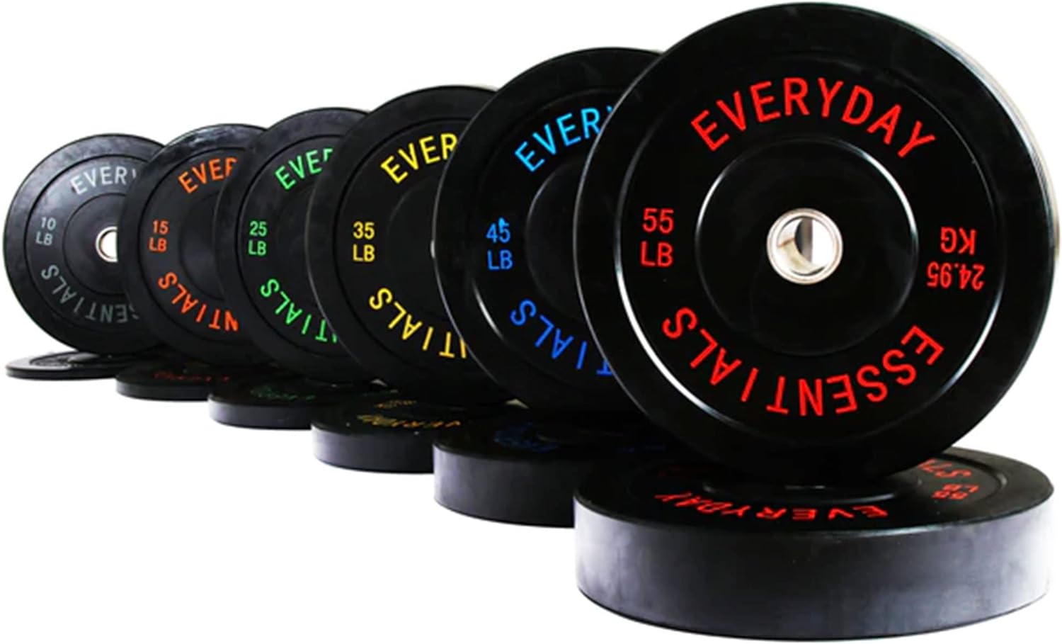 BalanceFrom Color Coded Black Olympic Bumper Plate Weight Plate with Steel Hub