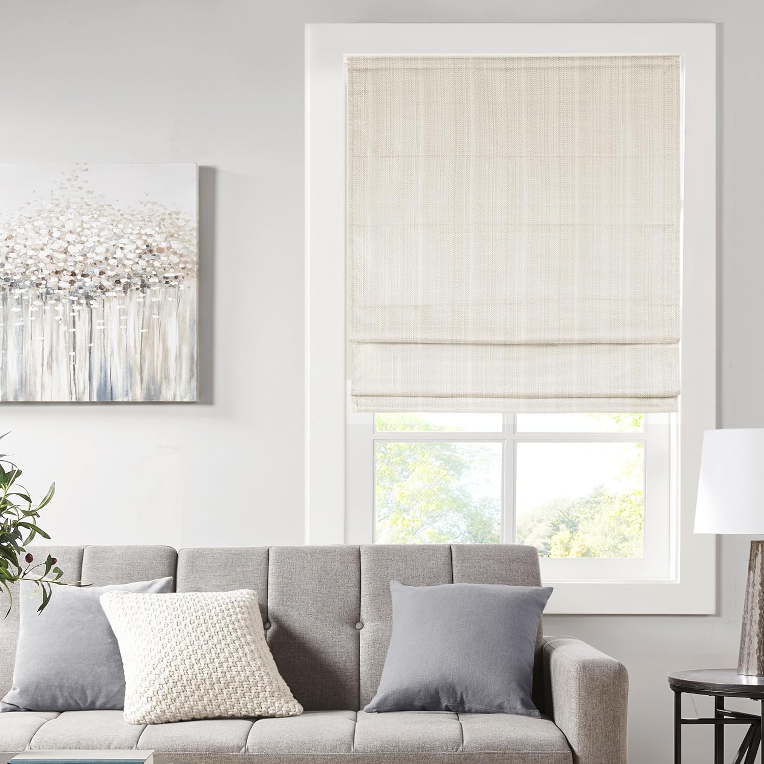 Madison+Park+Galen+Cordless+Roman+Shades+-+Fabric+Privacy+Single+Panel+Darkening%2c+Energy+Efficient%2c+Thermal+Insulated+Window+Blind+Treatment%2c+for+Bedroom%2c+Living+Room+Decor%2c+23%22+x+64%22%2c+Ivory