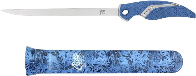 Cuda 9 Titanium Bonded Flex Fillet Knife with Sheath 23013, Blue