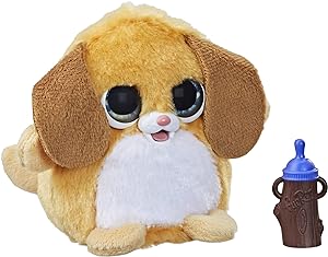 FurReal Fuzzalots Puppy Color-Change Interactive Feeding Toy, Lights and Sounds, Ages 4 and up