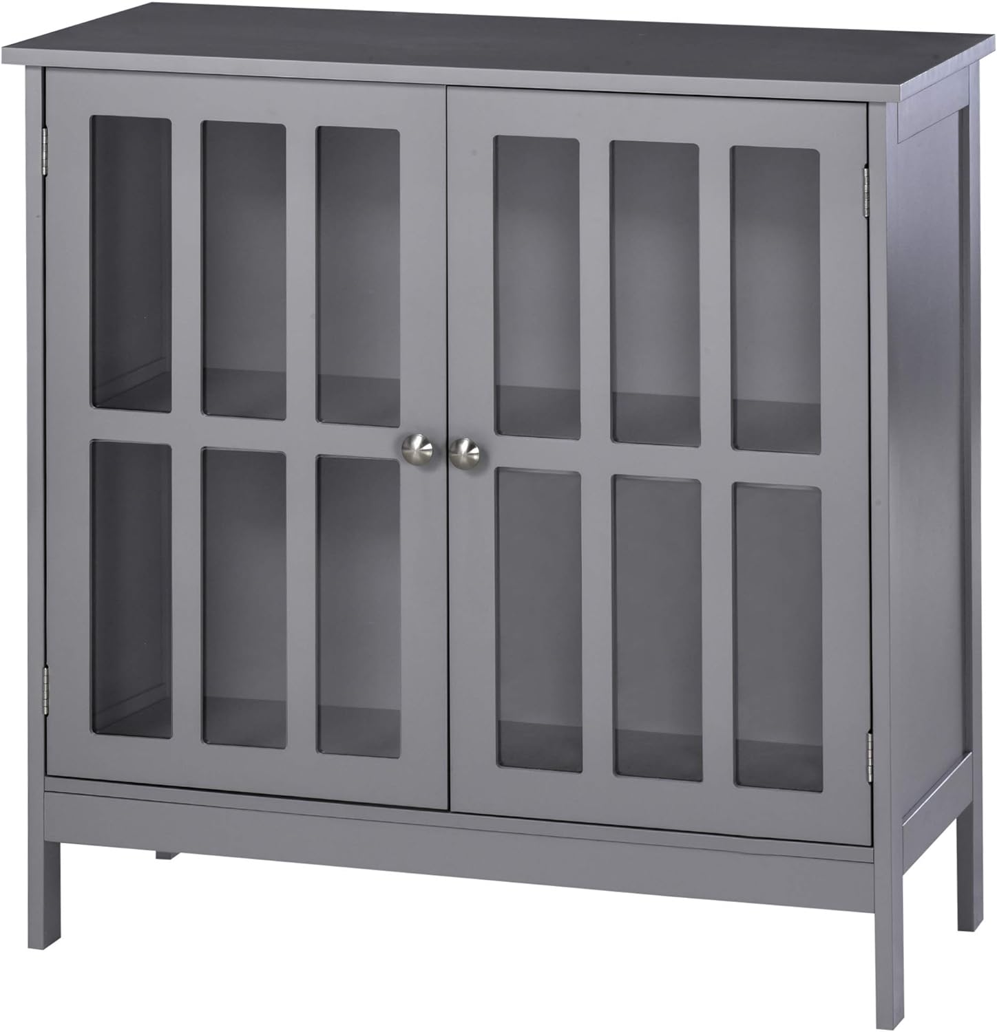 kleankin Sideboard Buffet, Storage Cabinet with 2 Doors, Credenza for Multifunction in Kitchen, Console, Living Room, Gray