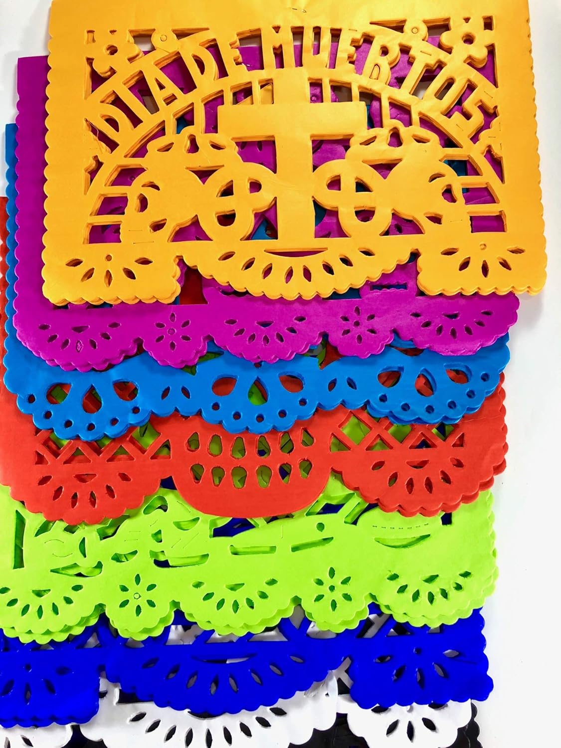 20 Frontales Pack Altar de Ofrendas Supplies Kit Dia de MuertosDay of The Dead Decoration Colorful Medium Size Tissue Paper Mexican Papel Picado Sheets.