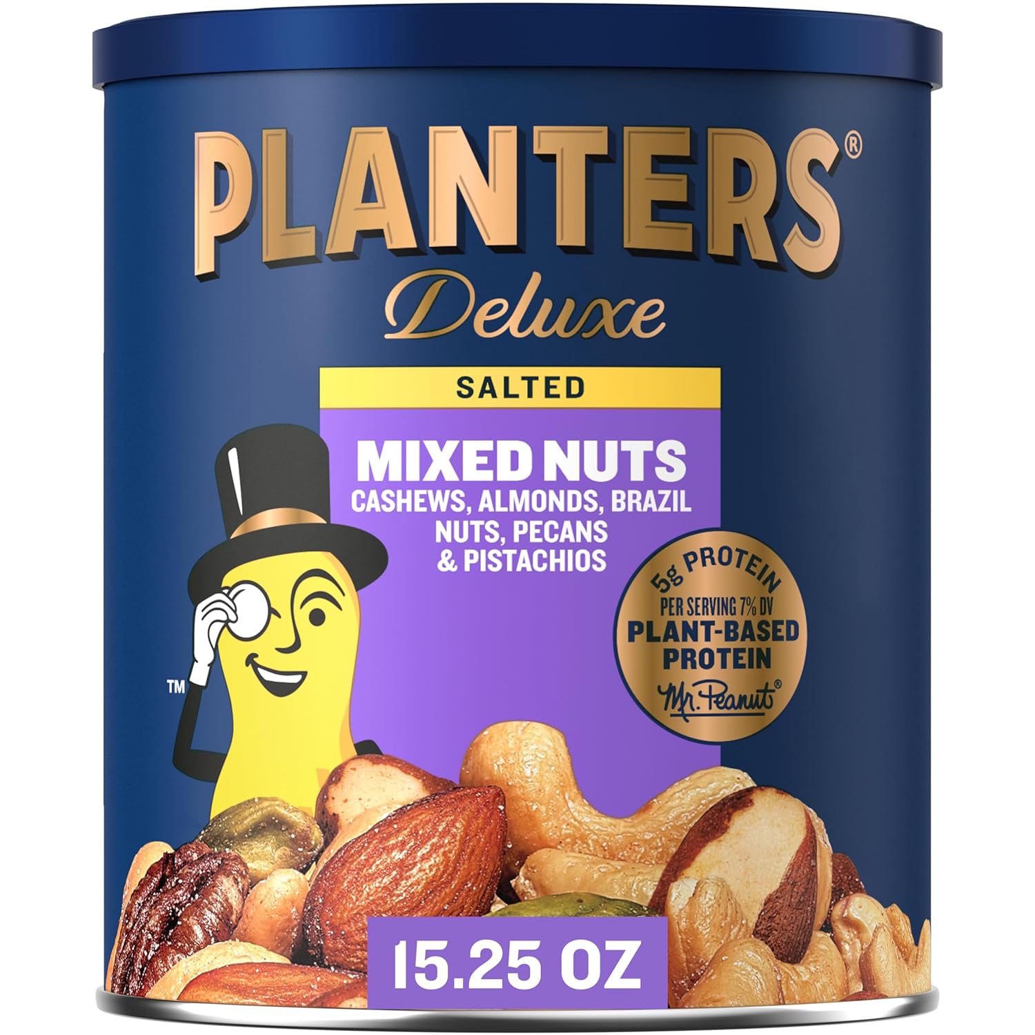 Walmart was out, so purchased here. Great nuts when you can find them. Not salty, just a little for taste.