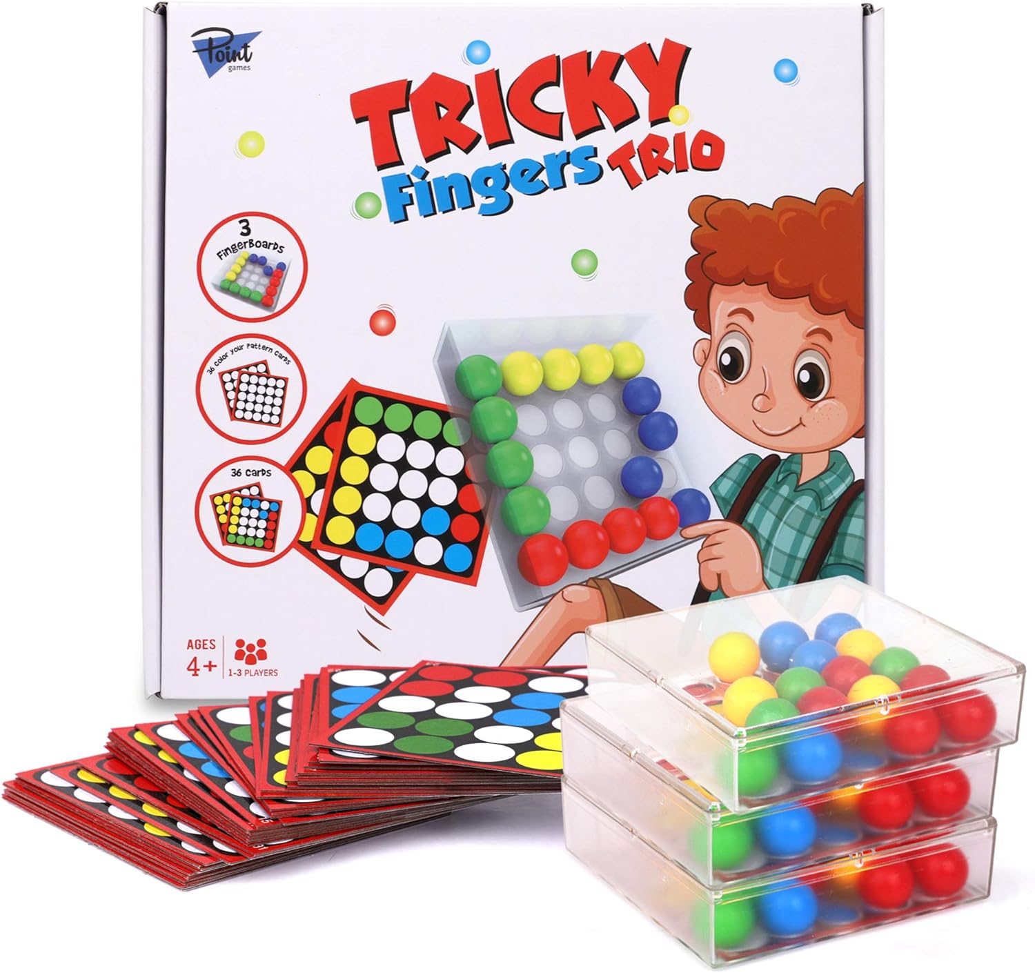 Point Games Therapy Games for Kids, Tricky Fingers Trio, Puzzle Games, Sensory Learning Game, Fun for Entire Family, Ages 4+