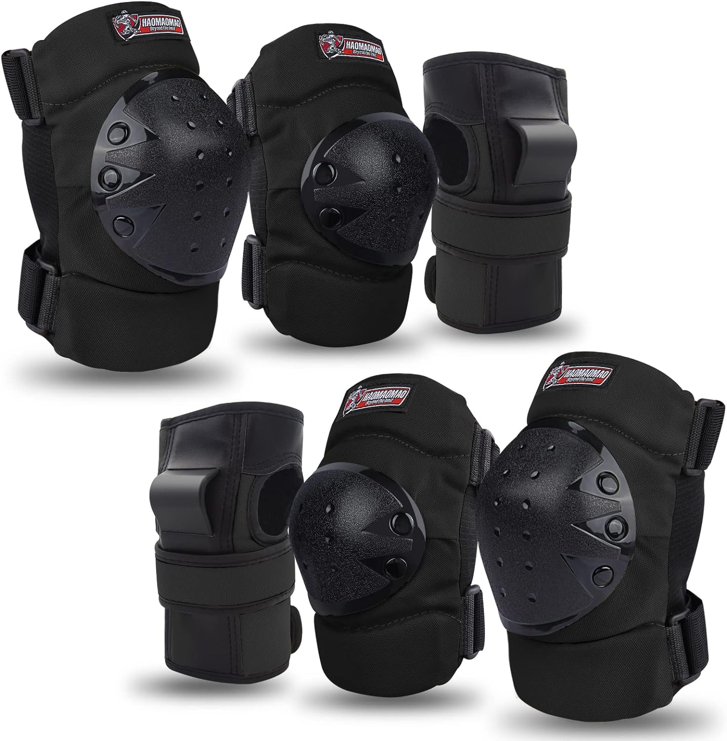 Adult & Kids Knee Pads Elbow Pads Wrist Guards Protective Gear Set for Roller Skates Scooter Inline Skating Cycling BMX Bike Skateboard Riding and Outdoor Extreme Multi-Sports