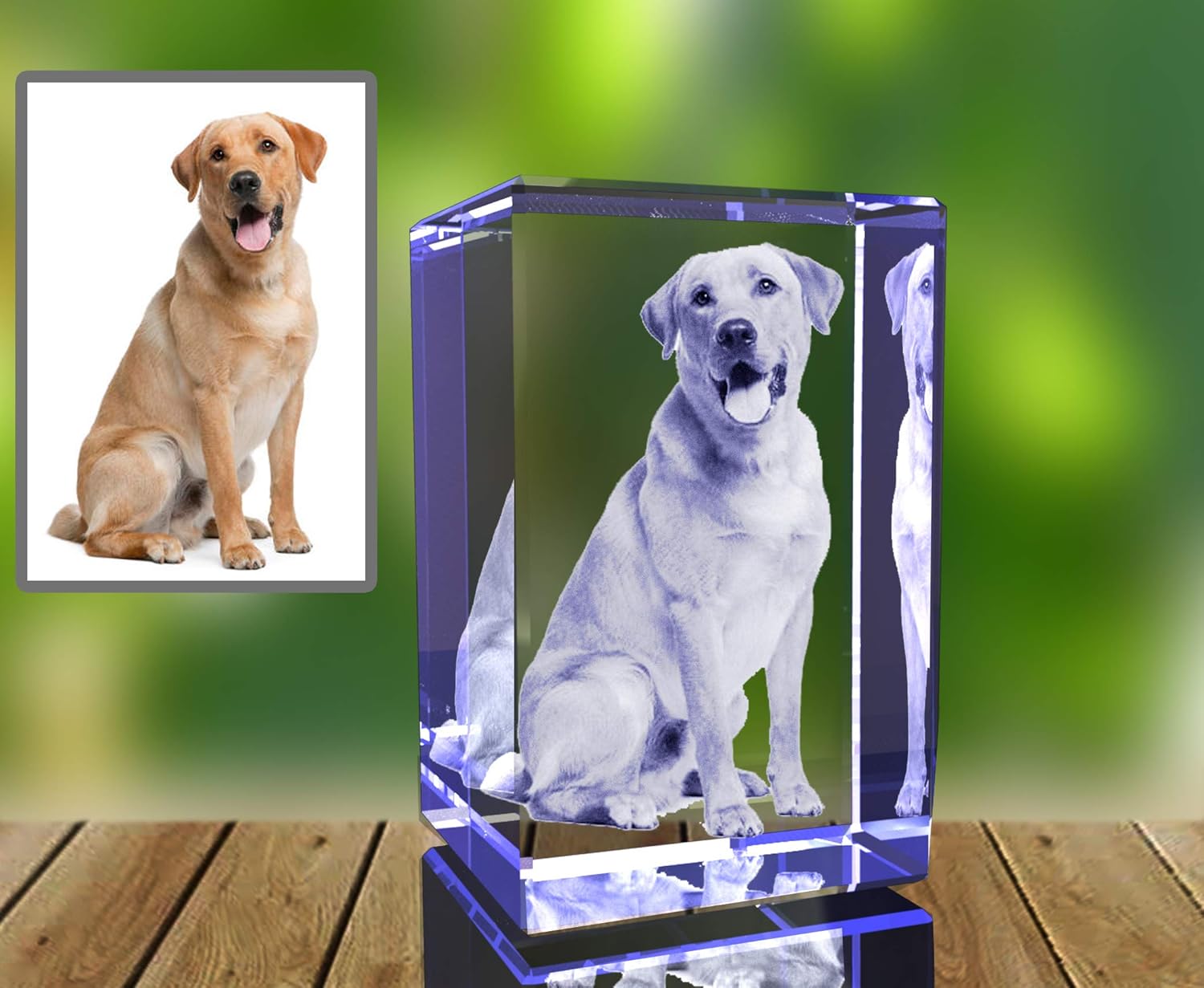 Personalized Photo Gift | 3D Engraved Crystal Keepsake | Gift | Dcor | Collectible| Souvenir | Dogs Or Cats Personalized Photo Frame