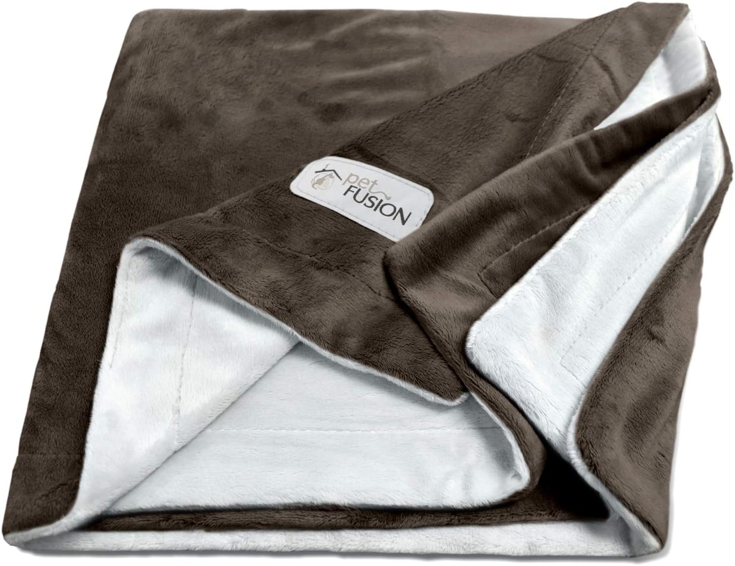 PetFusion Premium Pet Blanket, Multiple Sizes for Dogs & Cats. [Reversible Micro Plush]. 100% Soft Polyester, Brown, Large (53 x 41) (PF-PB1B)