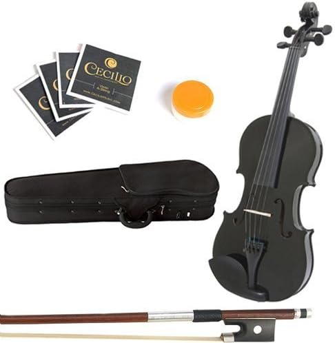 Mendini 12-Inch MA250 Varnish Solid Wood Viola with Case, Bow, Rosin, Bridge and Strings