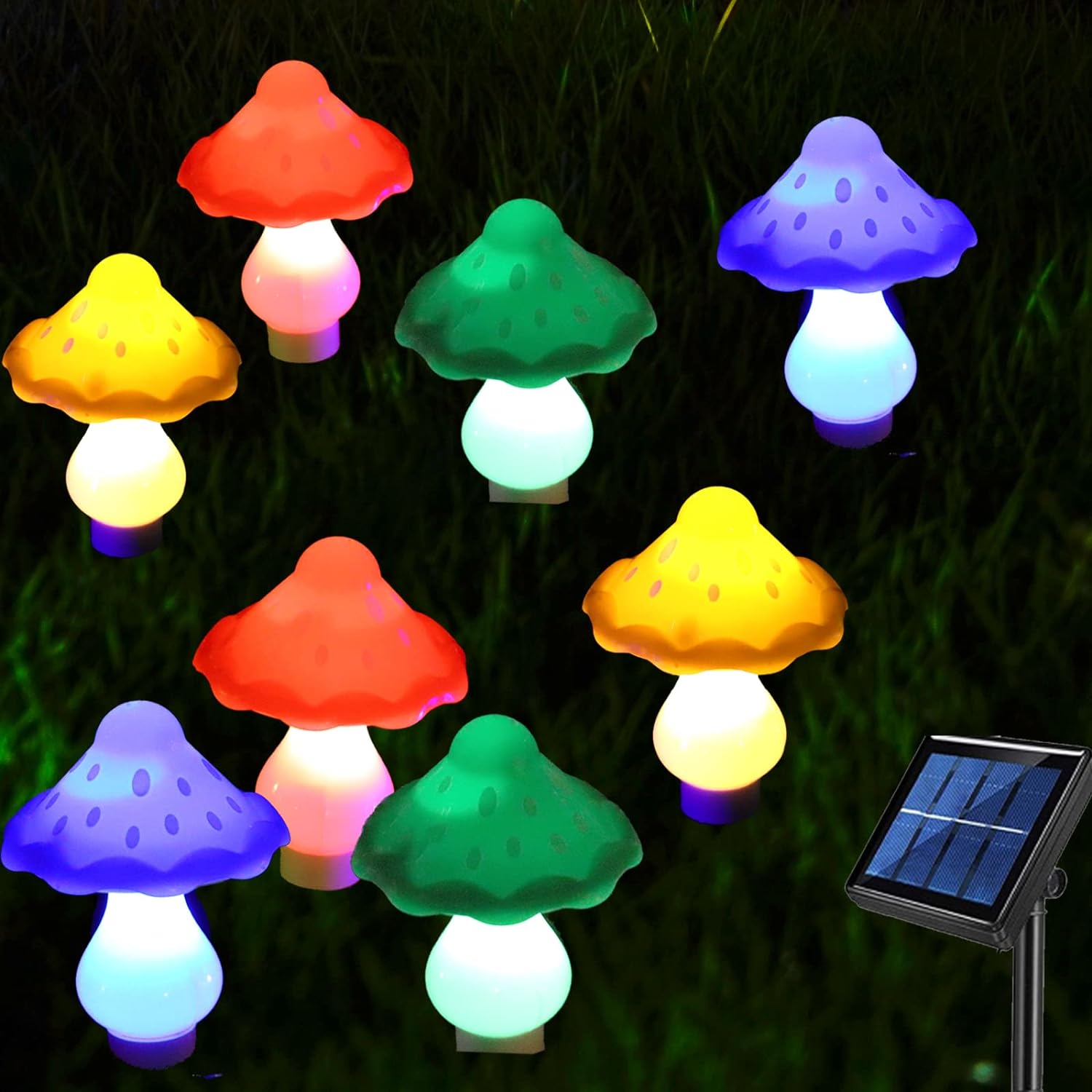 Outdoor+Solar+Garden+Ligths+for+Yard+Patio+Decor+with+8+LED+Lamps%2c+Out+Side+Landscaping+Solar+Powered+Mushroom+String+Lights+Waterproof+for+Christmas+Halloween+Pathway+Lawn