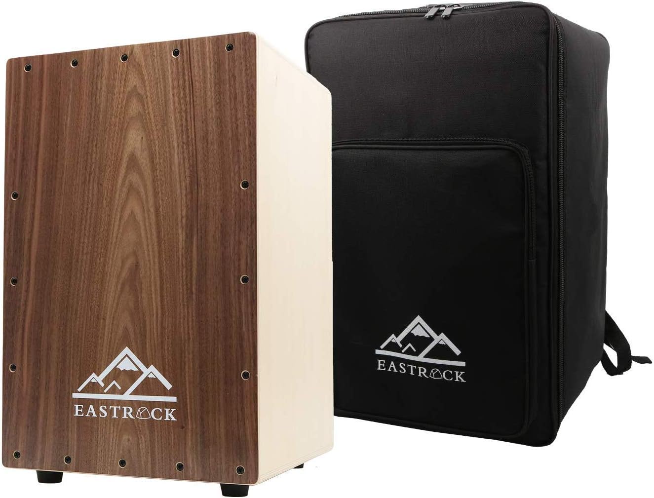 EastRock Cajon Drum Wooden Percussion Box Drum for Beginners and Professional, with Internal Guitar Strings, Full Size