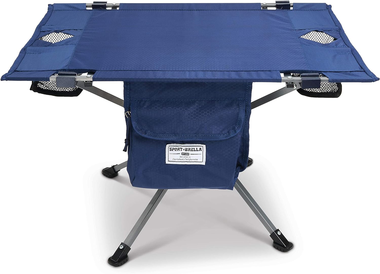 Sport-Brella SunSoul Portable Folding Table for Outdoor Camping, Picnics, Tailgates, and Beach Navy