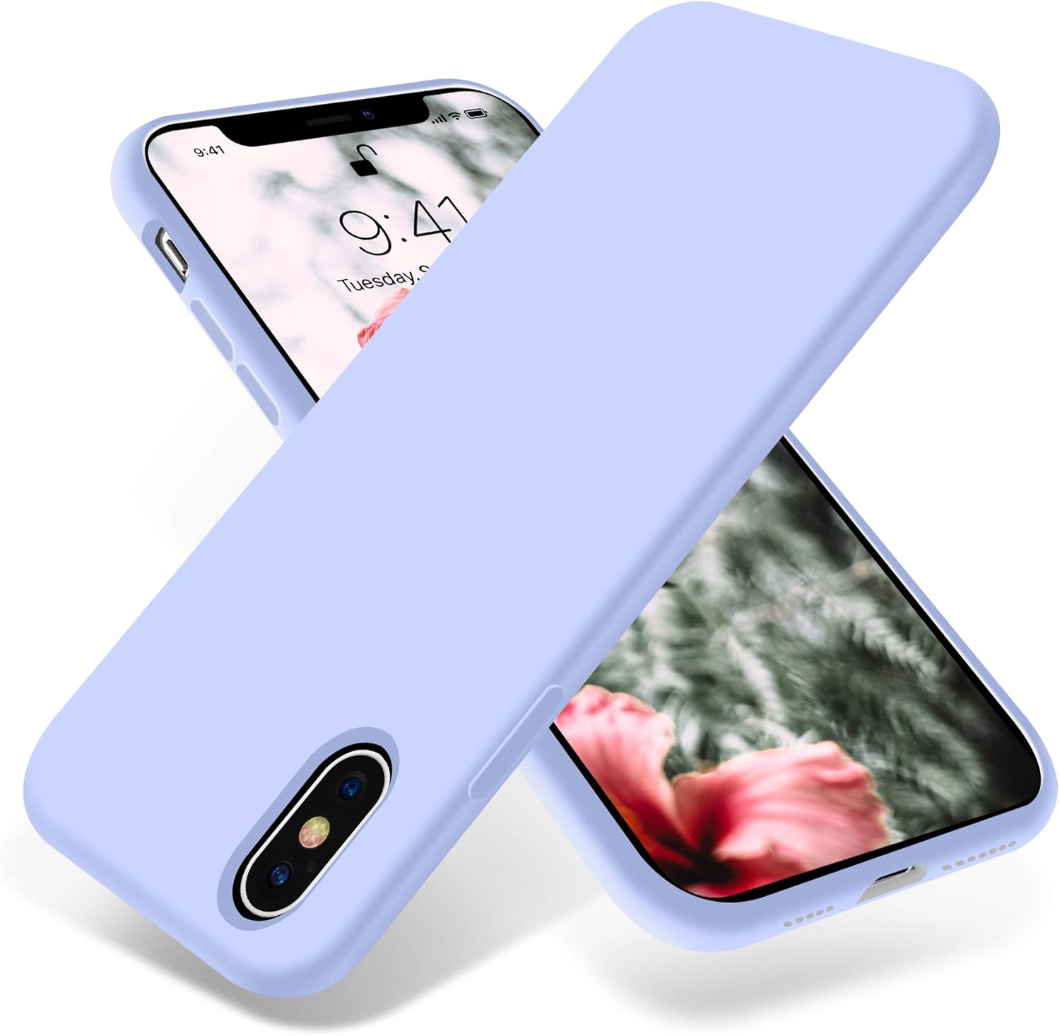 OTOFLY Compatible with iPhone Xs Max Case,Ultra Slim Fit iPhone Case Liquid Silicone Gel Cover with Full Body Protection Anti-Scratch Shockproof Case, [Upgraded Version] (Light Purple)