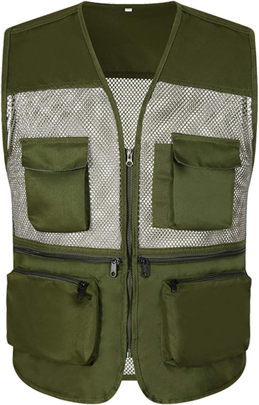 Flygo Men' Outdoor Summer Work Travel Safari Fishing Photo Vest With Pockets