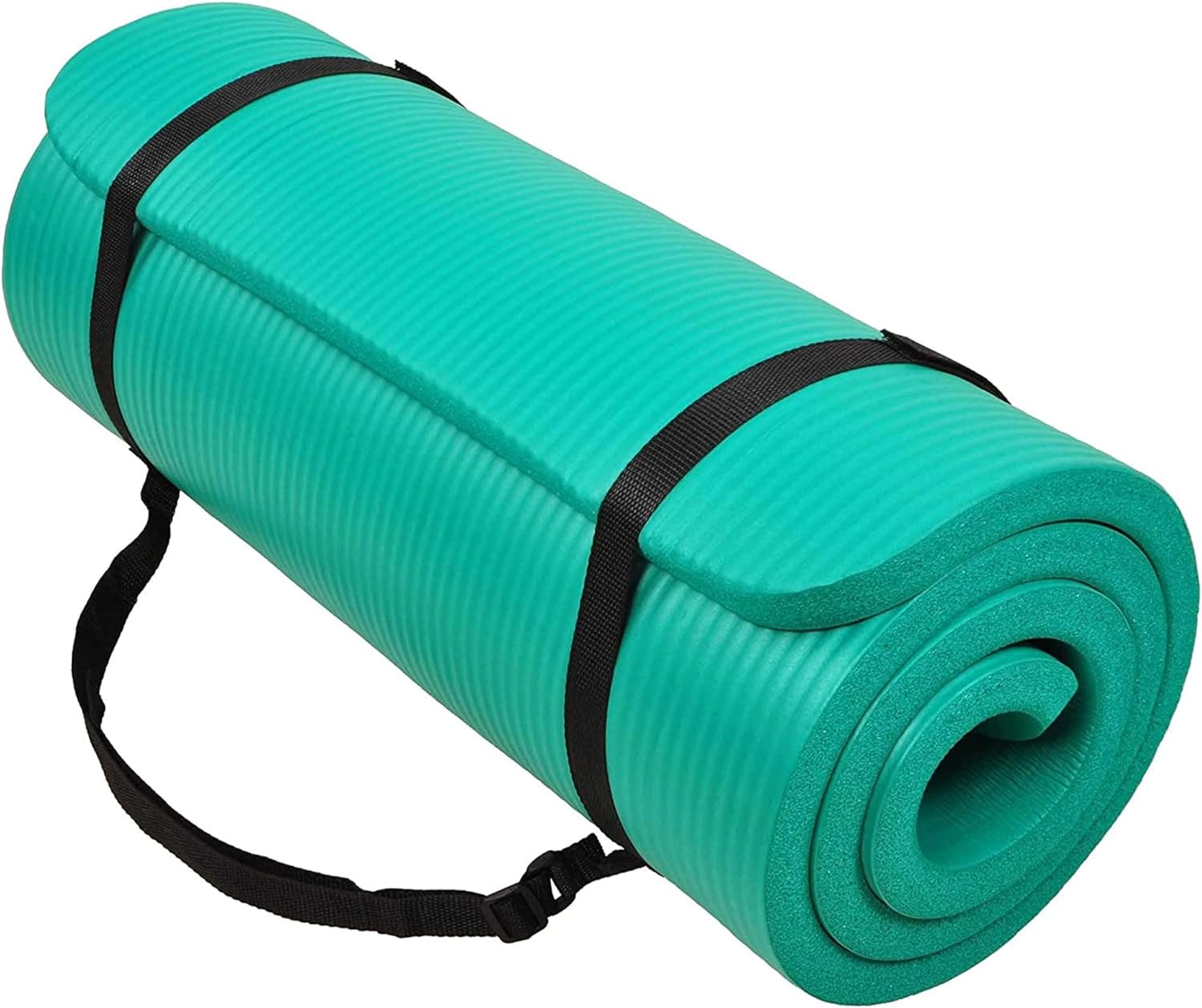 BalanceFrom All-Purpose 1-Inch Extra Thick High Density Anti-Tear Exercise Yoga Mat with Carrying Strap, Multiple Colors