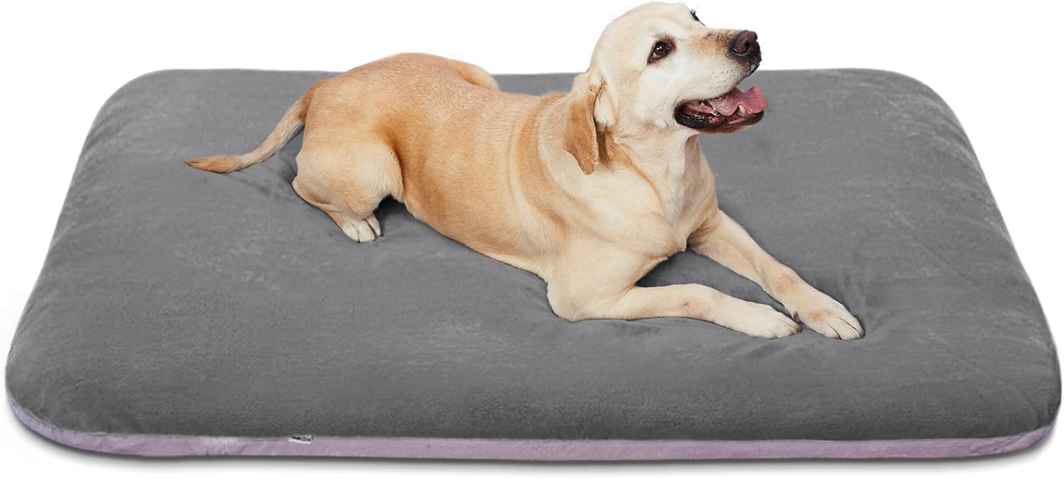 Magic Dog Super Soft Large Dog Bed, 39 Inches Big Dog Beds Orthopedic Foam Pet Beds with Anti Slip Bottom, Dog Sleeping Mattress with Removable and Washable Cover, Grey