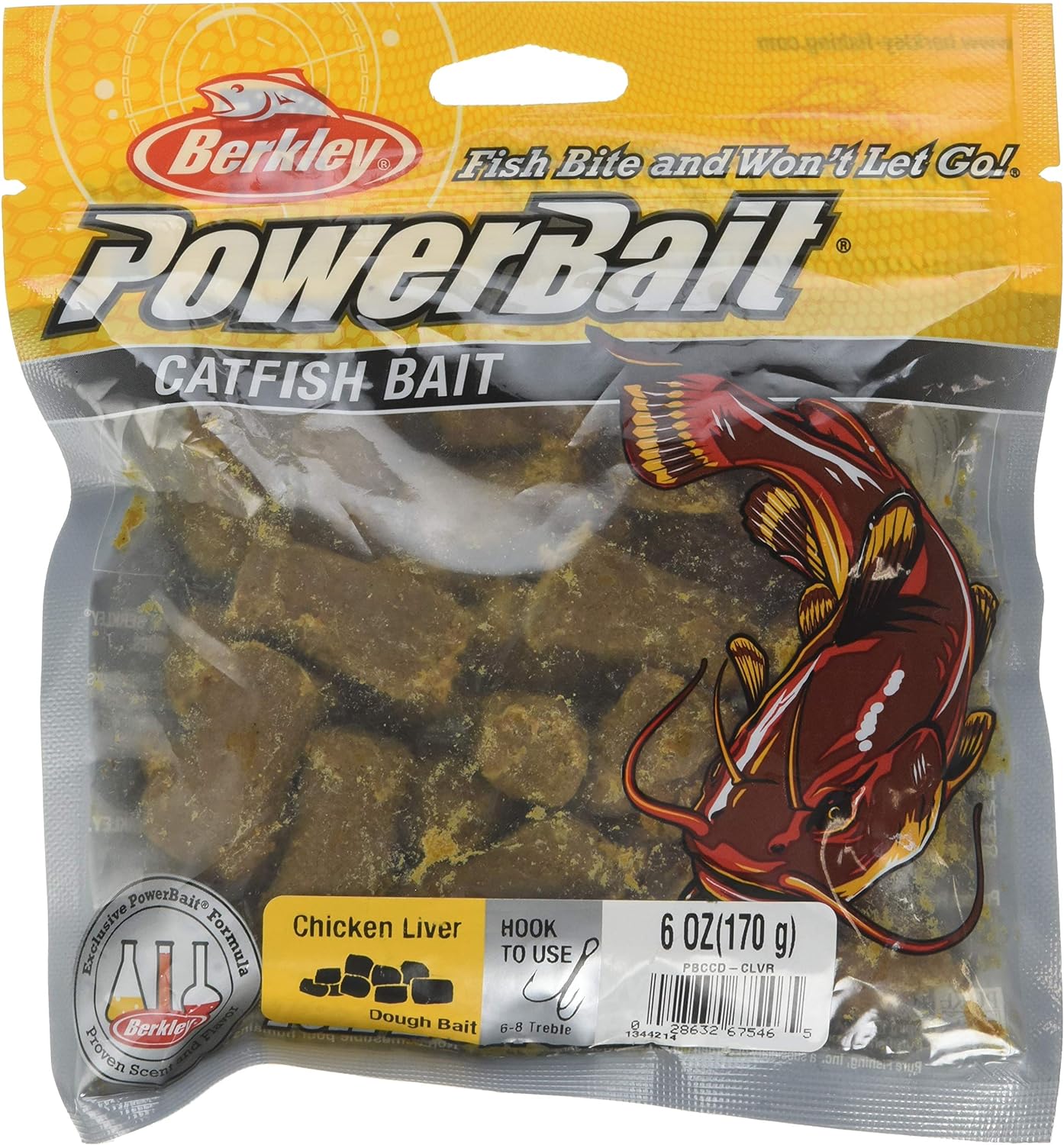 Berkley PowerBait Catfish Bait Chunks , Chicken Liver 6 Ounce (Pack of 1)