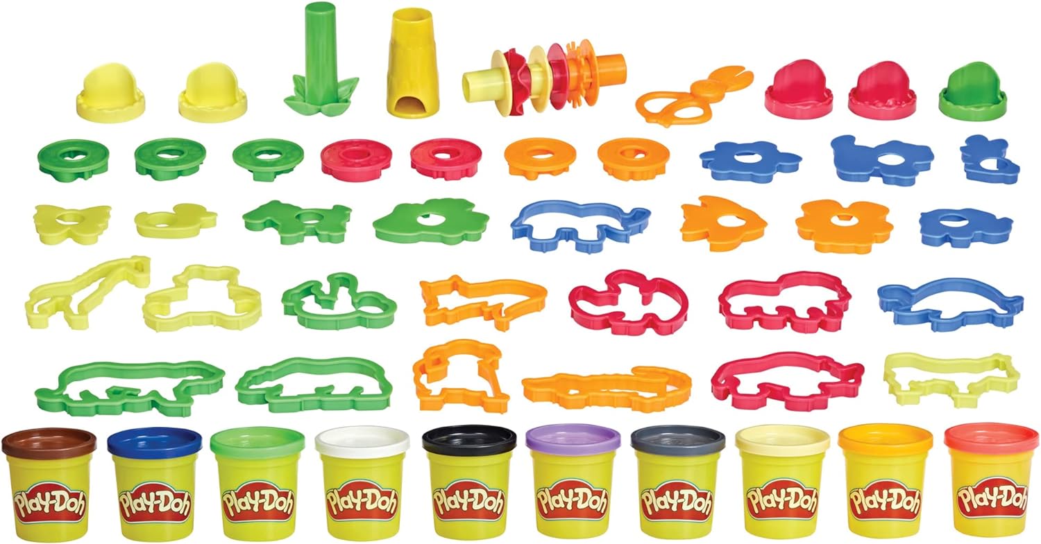 Play-Doh Animal Adventure Set, Arts and Crafts Toys for 3 Year Old Girls & Boys, 45 Tools, 10 Cans (Amazon Exclusive)