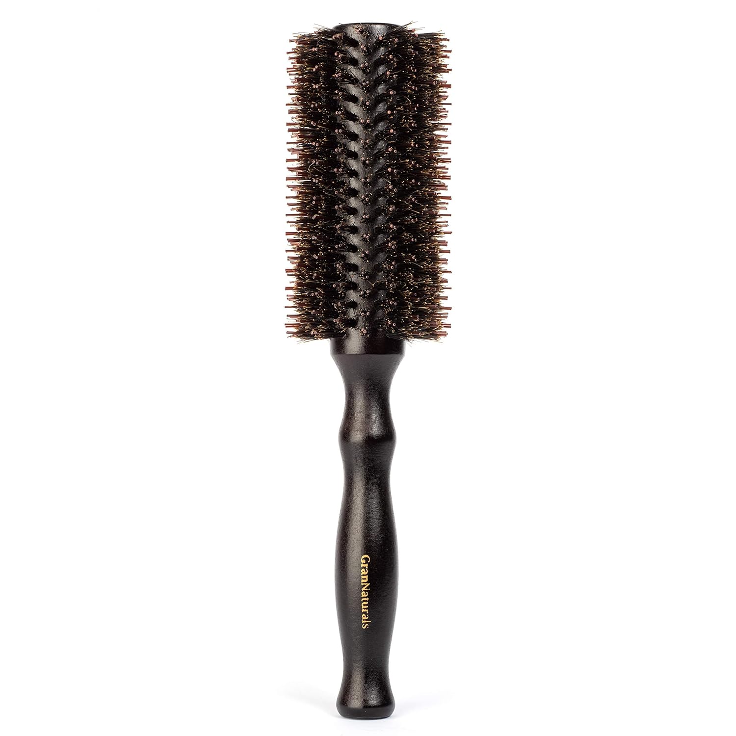 Boar Bristle Round Hair Brush - 2.2 Inch Diameter - Blow Dryer & Curling Roll Styling Boar + Nylon Hairbrush with Natural Wooden Handle for Women & Men - Blow Drying to Style, Curl, and Dry Hair