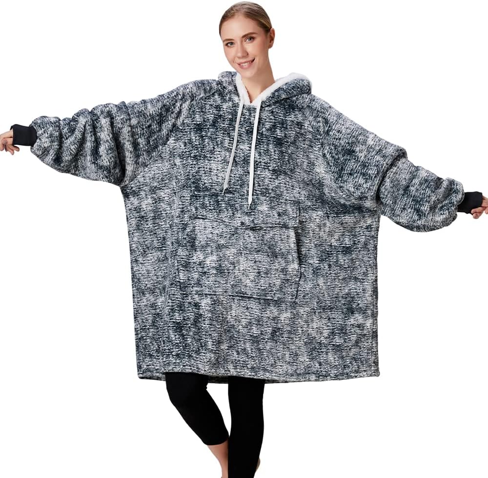 I love how cozy this is. Its big and you can basically wear it as a dress blanket. The pockets are big enough if I wanted to I can carry around a few water bottles. It kept me warm while shoveling snow in the freezing temperatures. It' easy to clean and putting it on after the dryer is absolutely heavenly. The hood I will say is pretty big and can blind me at times. No major issues otherwise.