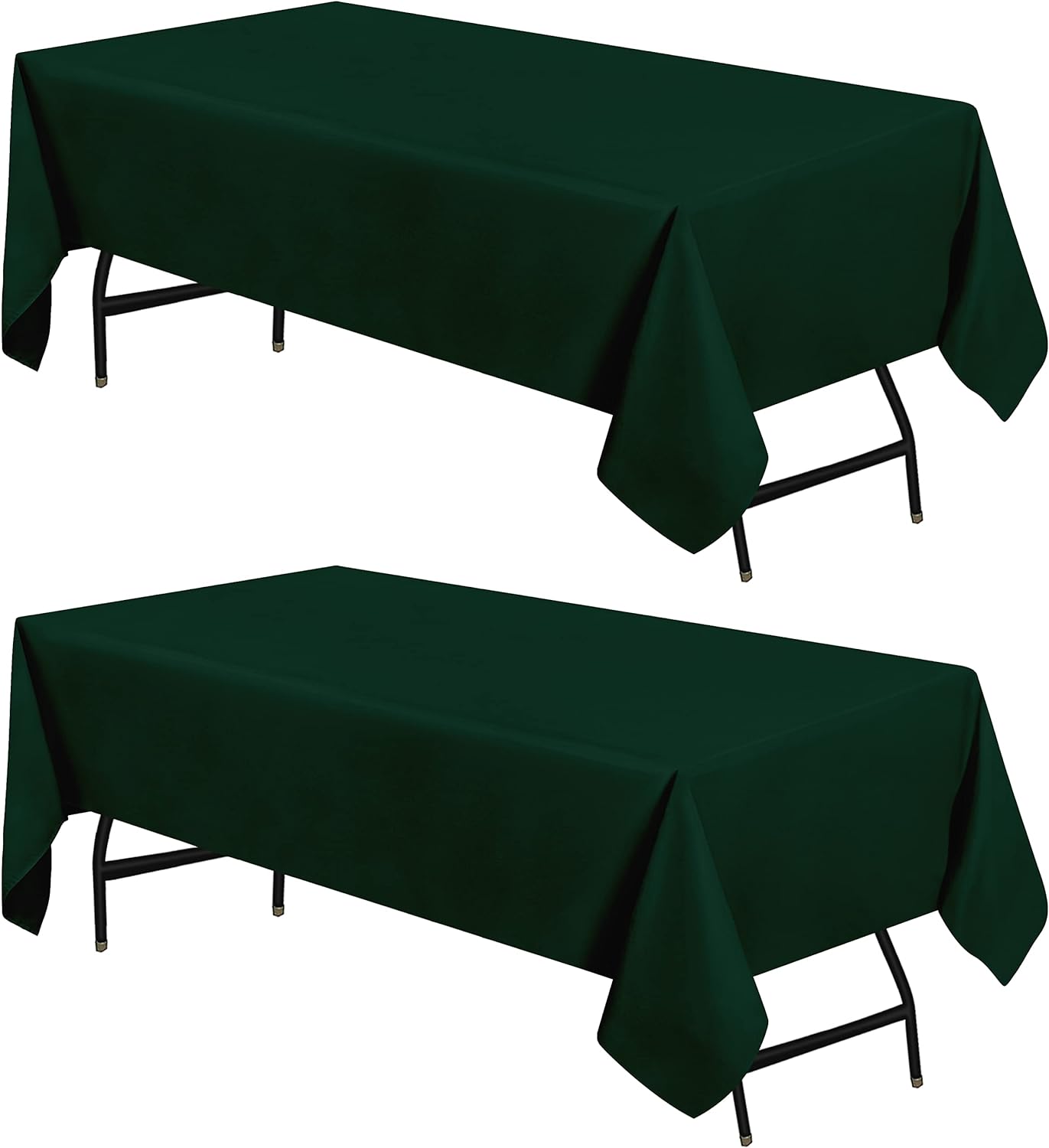 Utopia Kitchen Rectangle Table Cloth 2 Pack [60x102 Inches, Hunter Green] Tablecloth Machine Washable Fabric Polyester Table Cover for Dining, Buffet Parties, Picnic, Events, Weddings and Restaurants