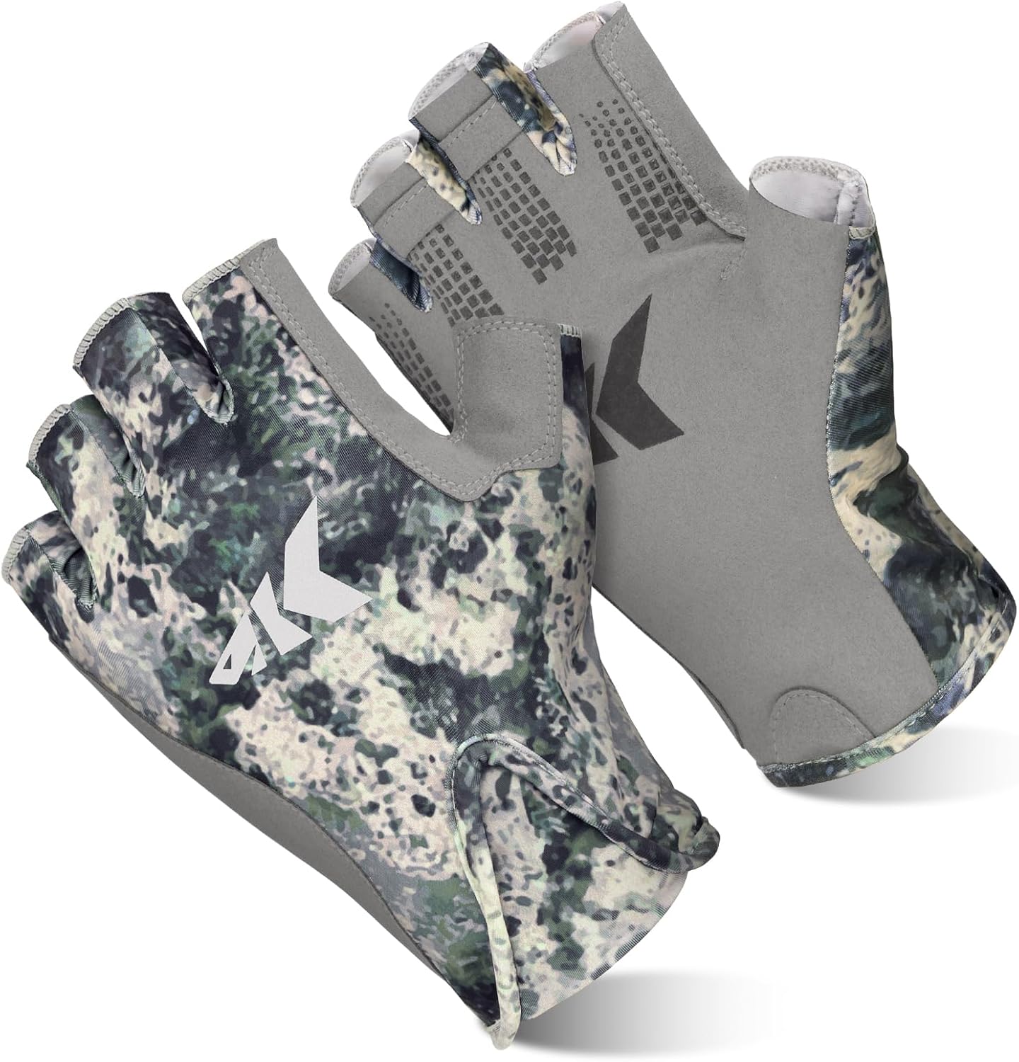 KastKing Gill Raker II Gloves, UPF 50 FrostWeave Yarn Cooling Fabric, Non-Slip Grip, Quick-Dry, Short Cuff Comfort, Reflective Logo, Fishing, Hiking, Outdoors