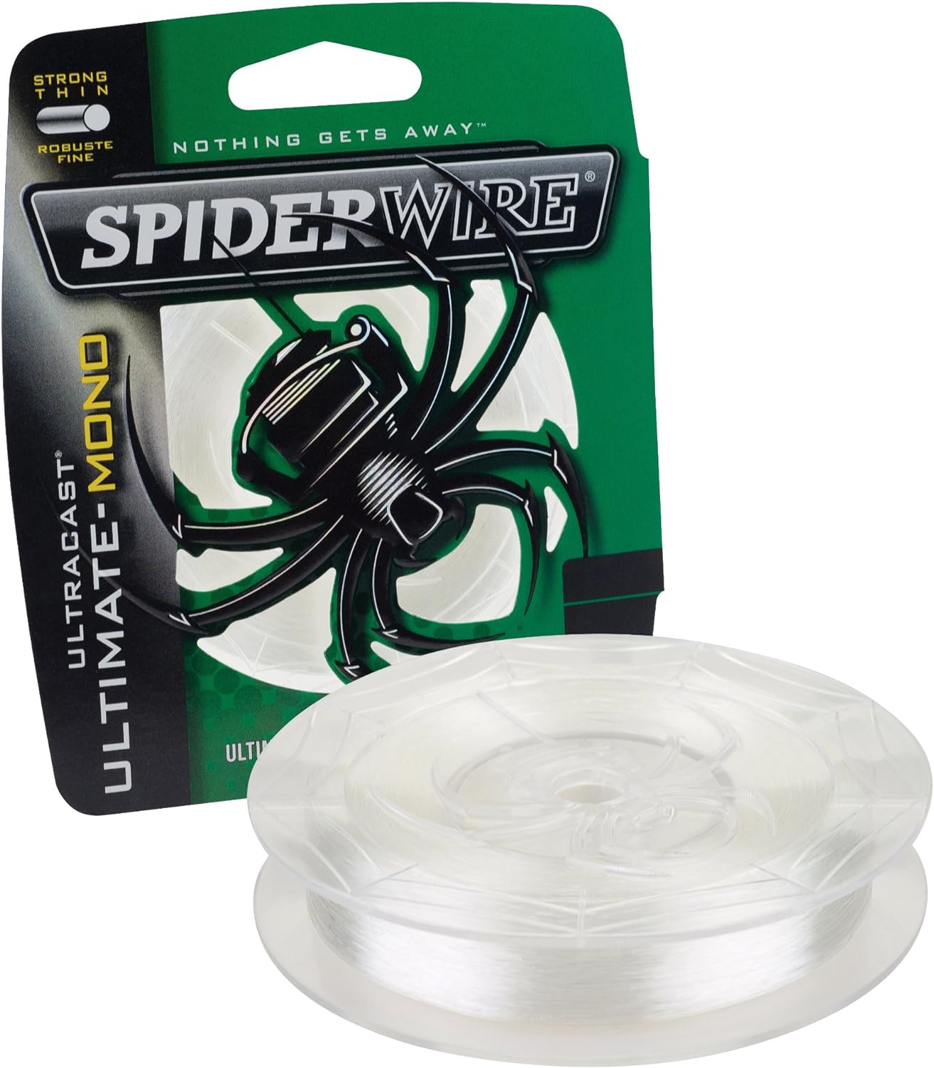 SpiderWire Ultracast Ultimate Mono, Clear, 8lb, 3.6kg Break Strength, 330yd, 30 m Fishing Line, Suitable for Saltwater and Freshwater Environments, High Strength-to-Diameter Ratio, 15% Stretch