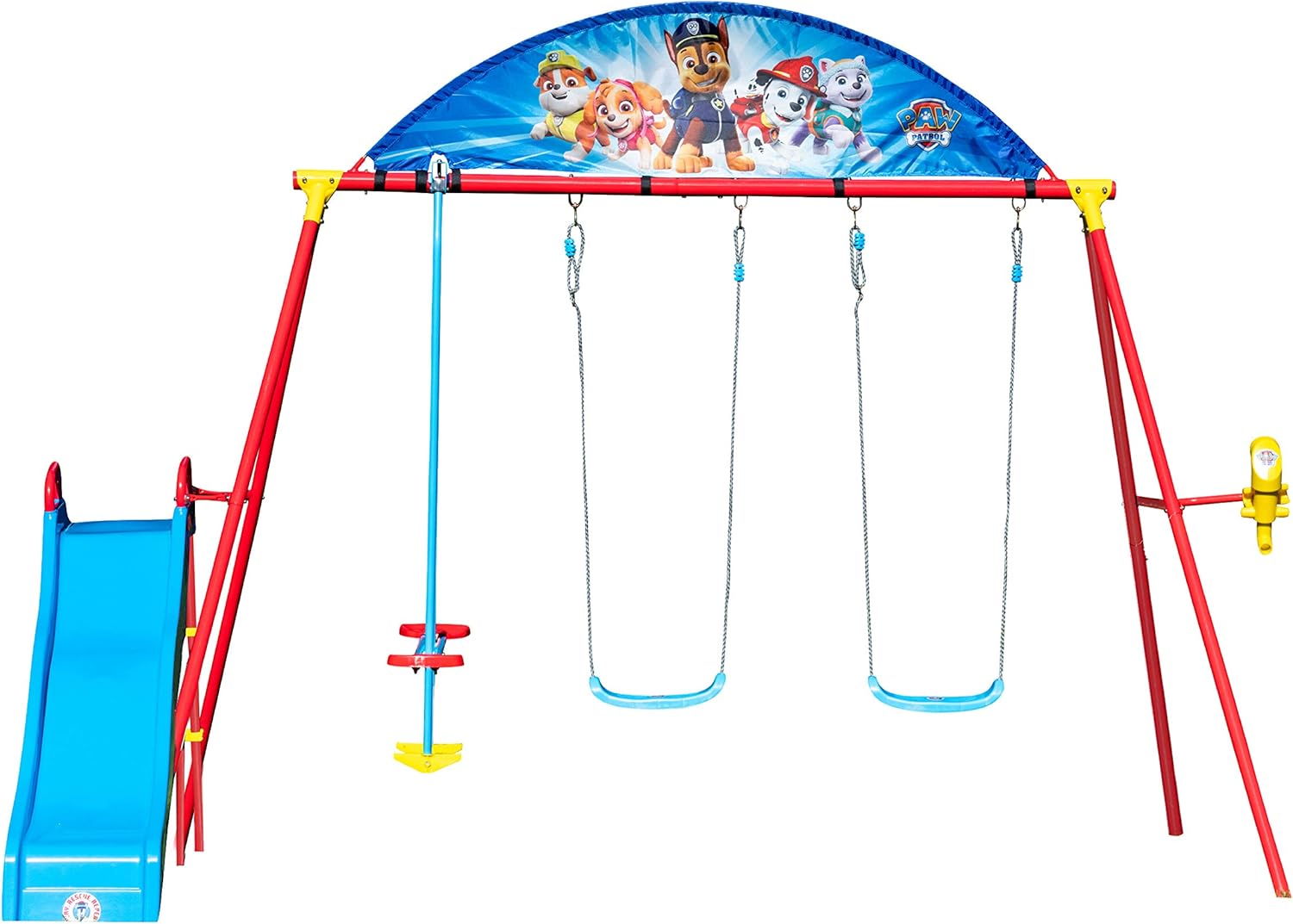 Swurfer PAW Patrol Swing Sets for Backyard, Swingset Outdoor for Kids - Playground Sets for Backyard, Playsets for Backyard, Heavy Duty Metal Frame, Playset with Swings, Slide, Glider