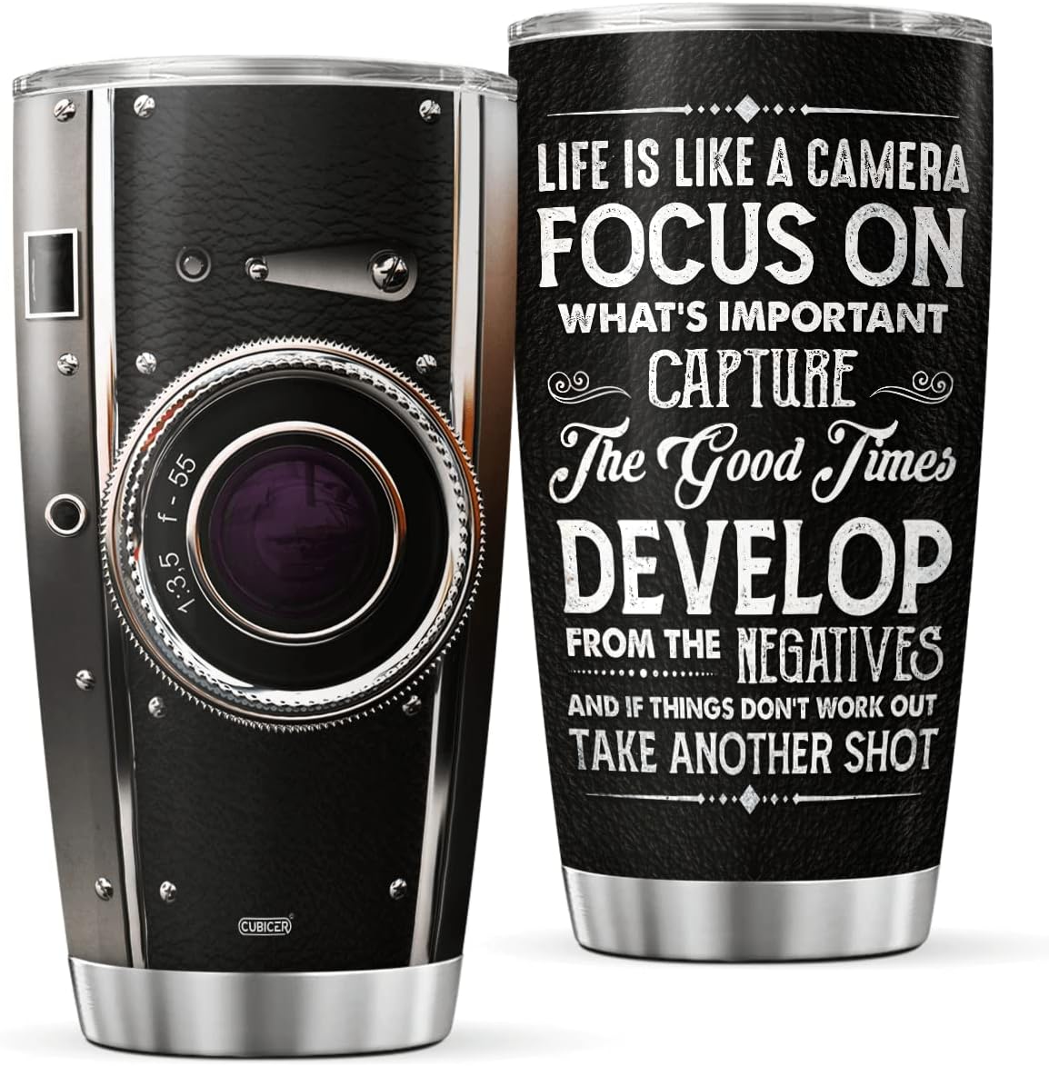 Photographer Tumbler Stainless Steel 20 Oz Double Walled Traveling Cups For Men Coffee Mug With Lid Editing Photo Gifts For Friends On Birthday Graduation Unique With Quote