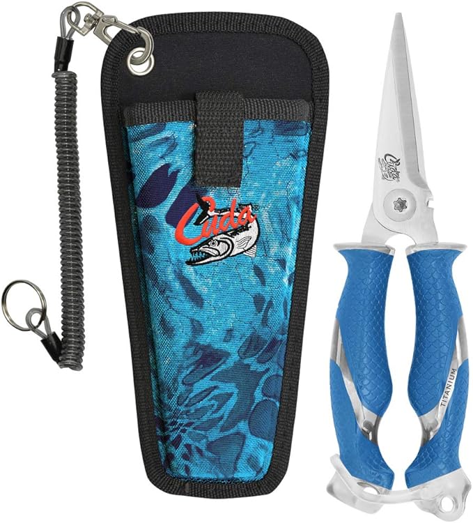 Cuda Snips, 8 Titanium Bonded with Prym1 Sheath and Lanyard, Blue