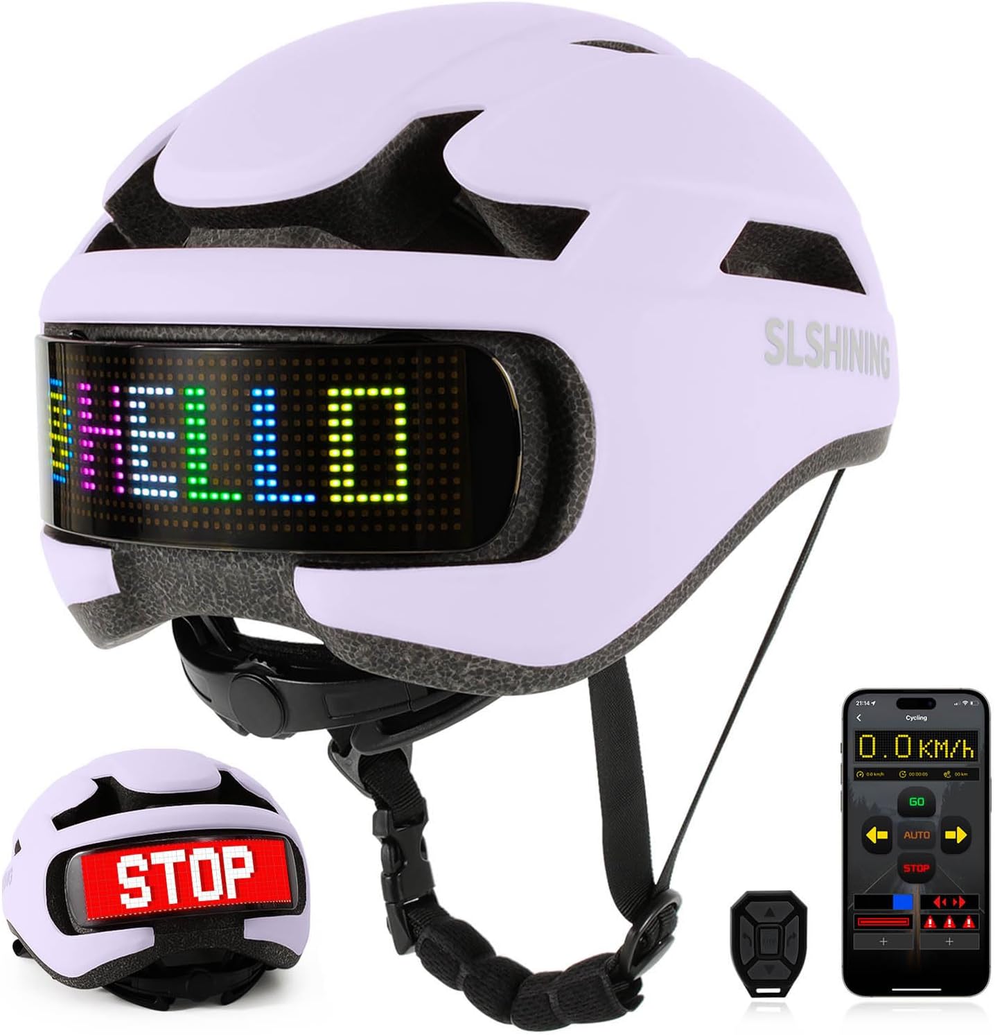 Smart Bike Helmet,Bicycle Helmet for Adults with Personalized LED Lights,DIY Helmet with APP and Remote Control.(Men/Women)