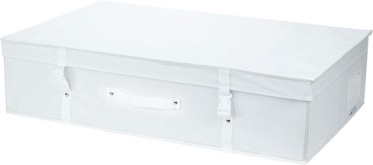 HANGERWORLD Large White Wedding Dress Box Storage with Acid Free Tissue Paper Wedding Dress Preservation Box Under bed Storage and Travel Case