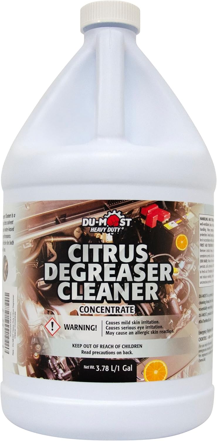 Heavy Duty Citrus Degreaser Cleaner Concentrate, Biodegradable, Clean & Remove Grease, Grime, Oil, Tar, Ink, Rubber Mark, Food Soil, 1 Gallon