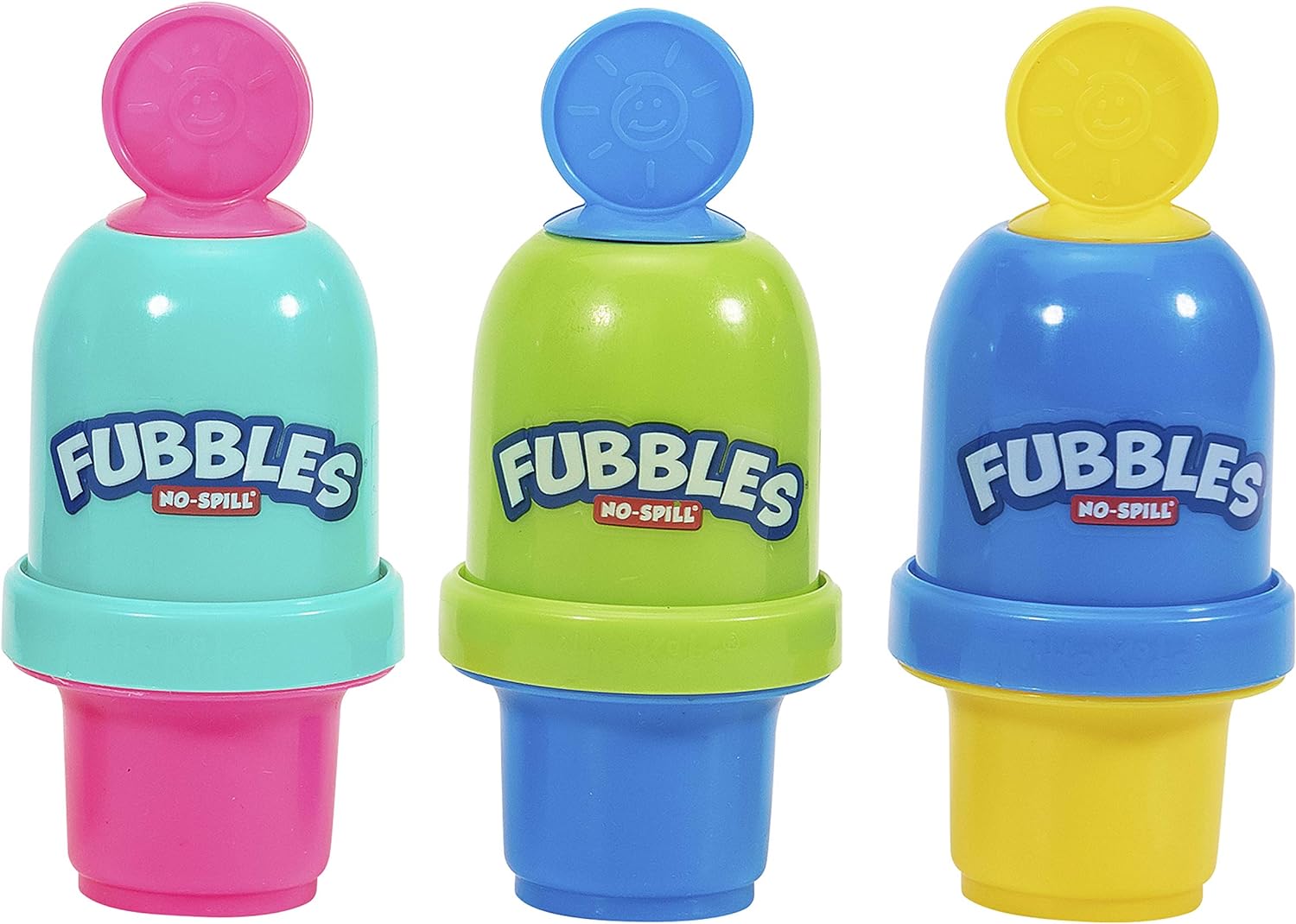 Fubbles Bubbles No-Spill Bubble Tumbler for Babies Toddlers and Kids | Includes 6oz Bubble Solution and Bubble Wand (Tumbler Colors May Vary)(Pack of 3)