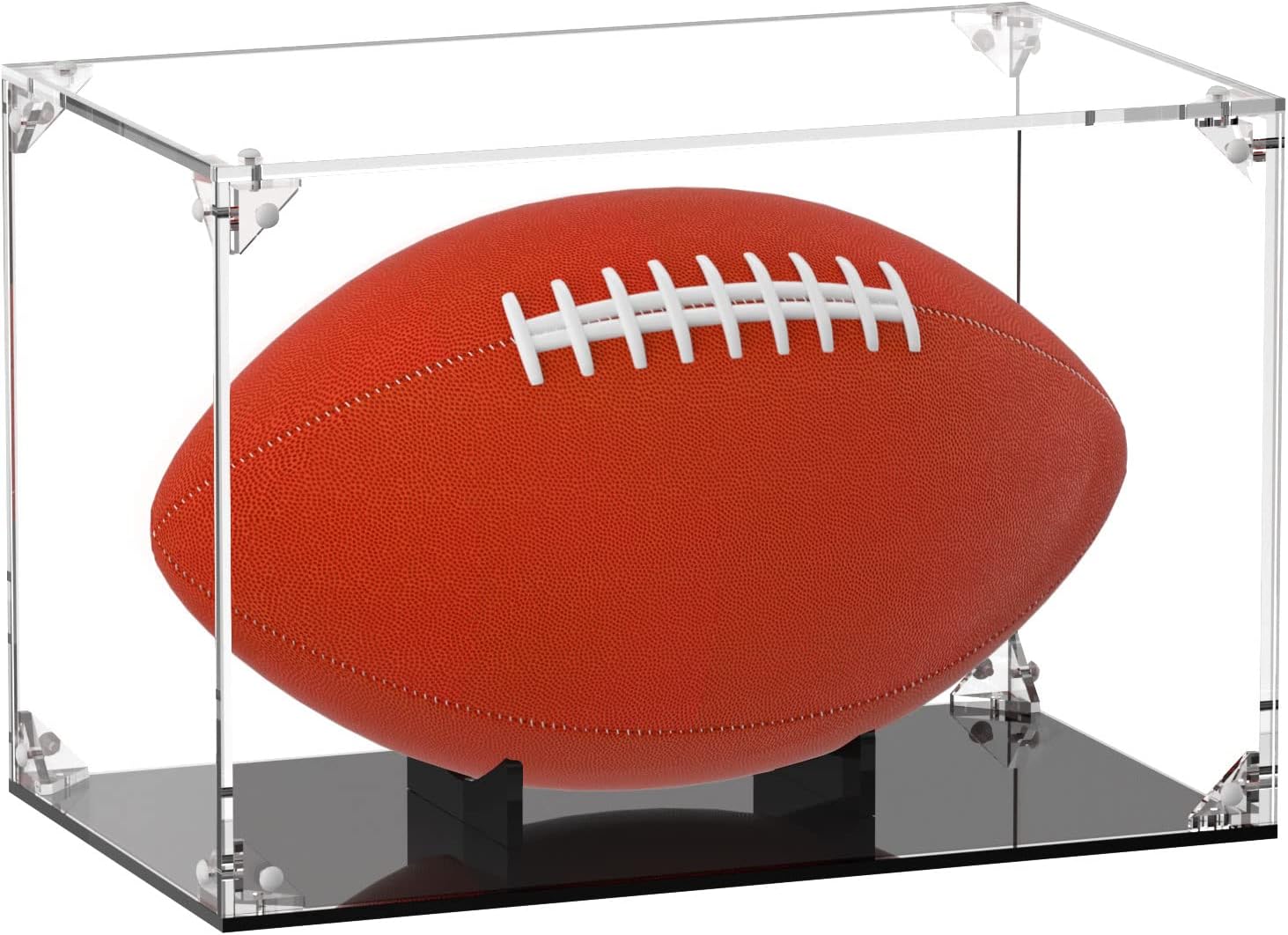 FEMELI Football Display Case Acrylic Box Holder for Full Size Football (Watch Video to Assemble)