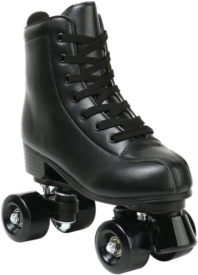 YYW Roller Skates for Women Men, High Top PU Leather Classic Double-Row Roller Skates, Indoor Outdoor Roller Skates for Beginner a Shoes Bag