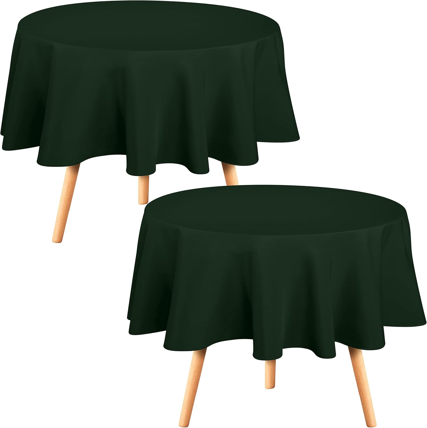 Utopia Kitchen Round Table Cloth 2 Pack [70 Inches, Hunter Green] Tablecloth Machine Washable Fabric Polyester Table Cover for Dining, Buffet Parties, Picnic, Events, Weddings and Restaurants