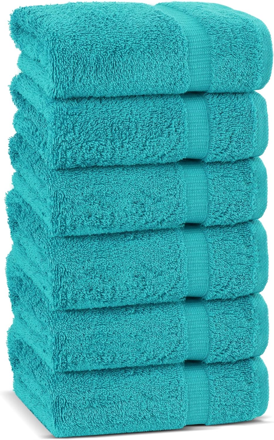 Chakir Turkish Linens | Hotel & Spa Quality 100% Cotton Premium Turkish Towels | Soft & Absorbent (6-Piece Hand Towels, Aqua)