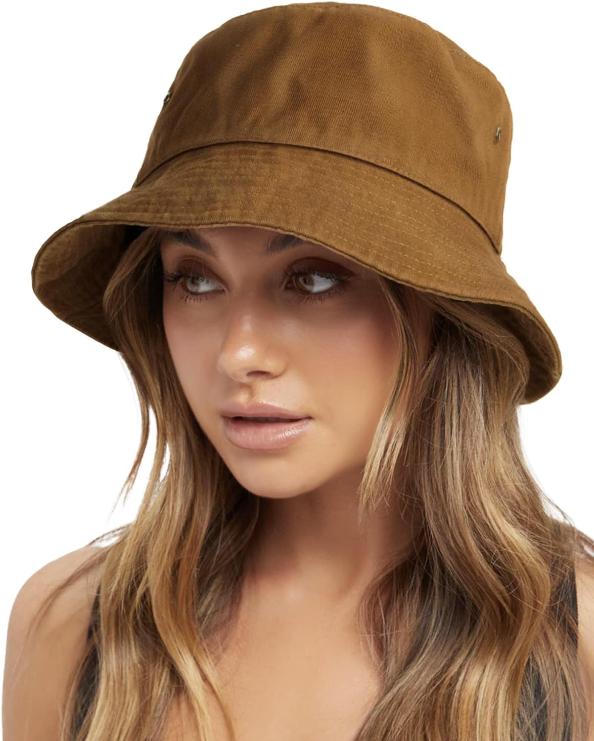 FURTALK Bucket Hats for Women Washed Cotton Packable Summer Beach Sun Hats Mens Womens Bucket Hat with Strings for Travel