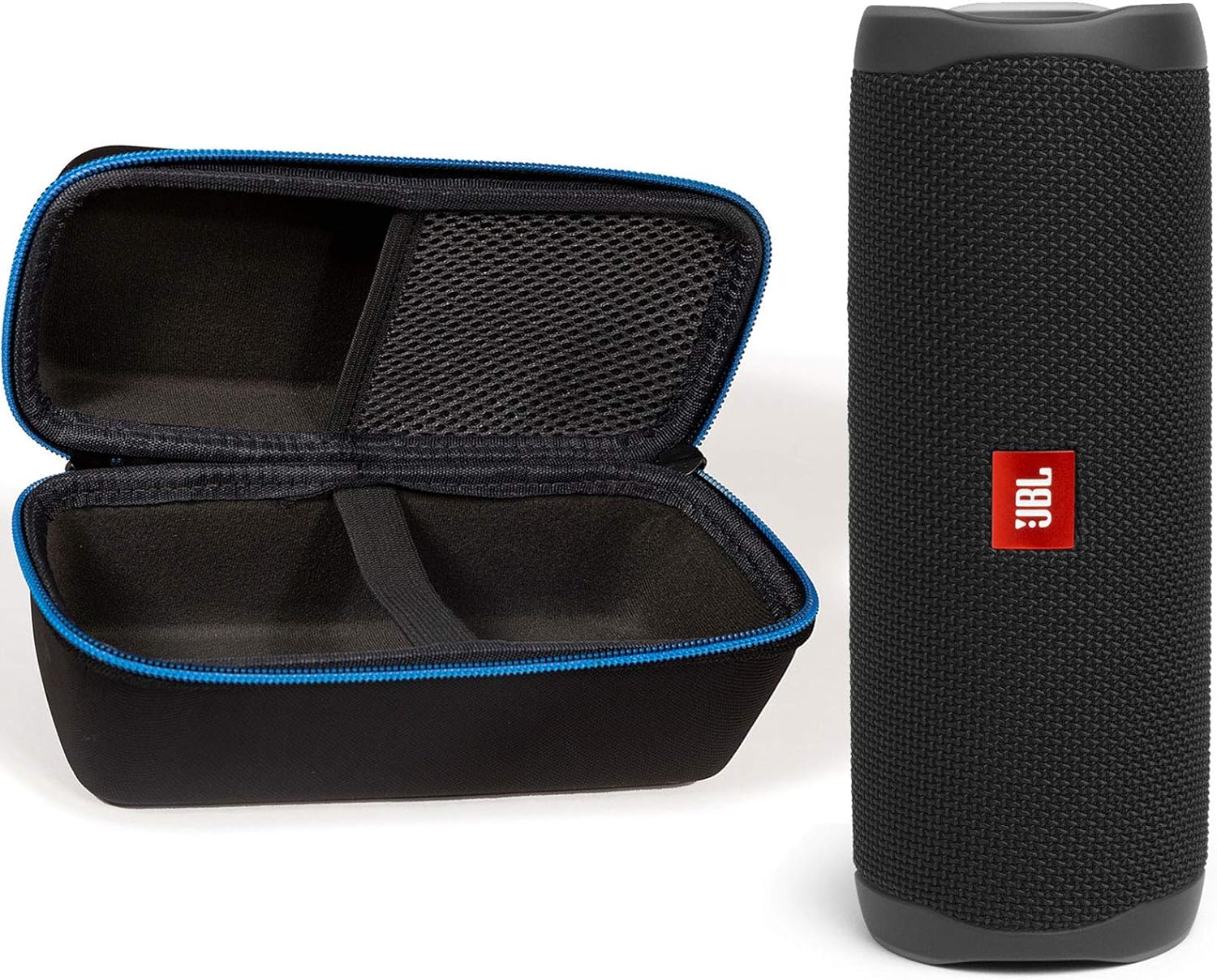 JBL Flip 5 Waterproof Portable Wireless Bluetooth Speaker Bundle with divvi! Protective Hardshell Case - Black