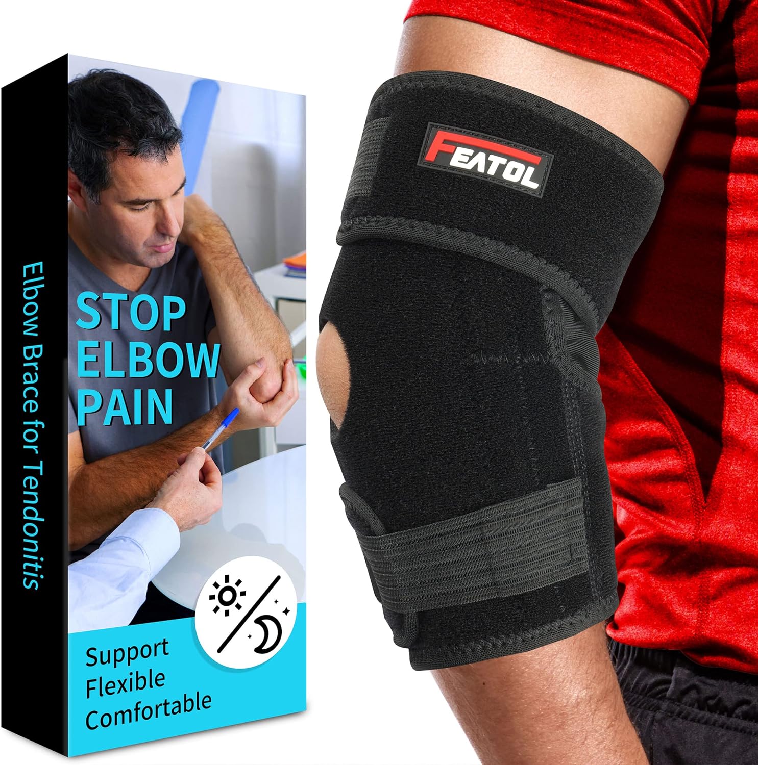 Elbow Brace for Tendonitis and Tennis Elbow, Golfers Elbow Brace for Men and Women, Elbow Support for Pain Relief, Tendonitis Elbow Brace for Tennis Elbow Relief, Cubital Tunnel Syndrome Brace for